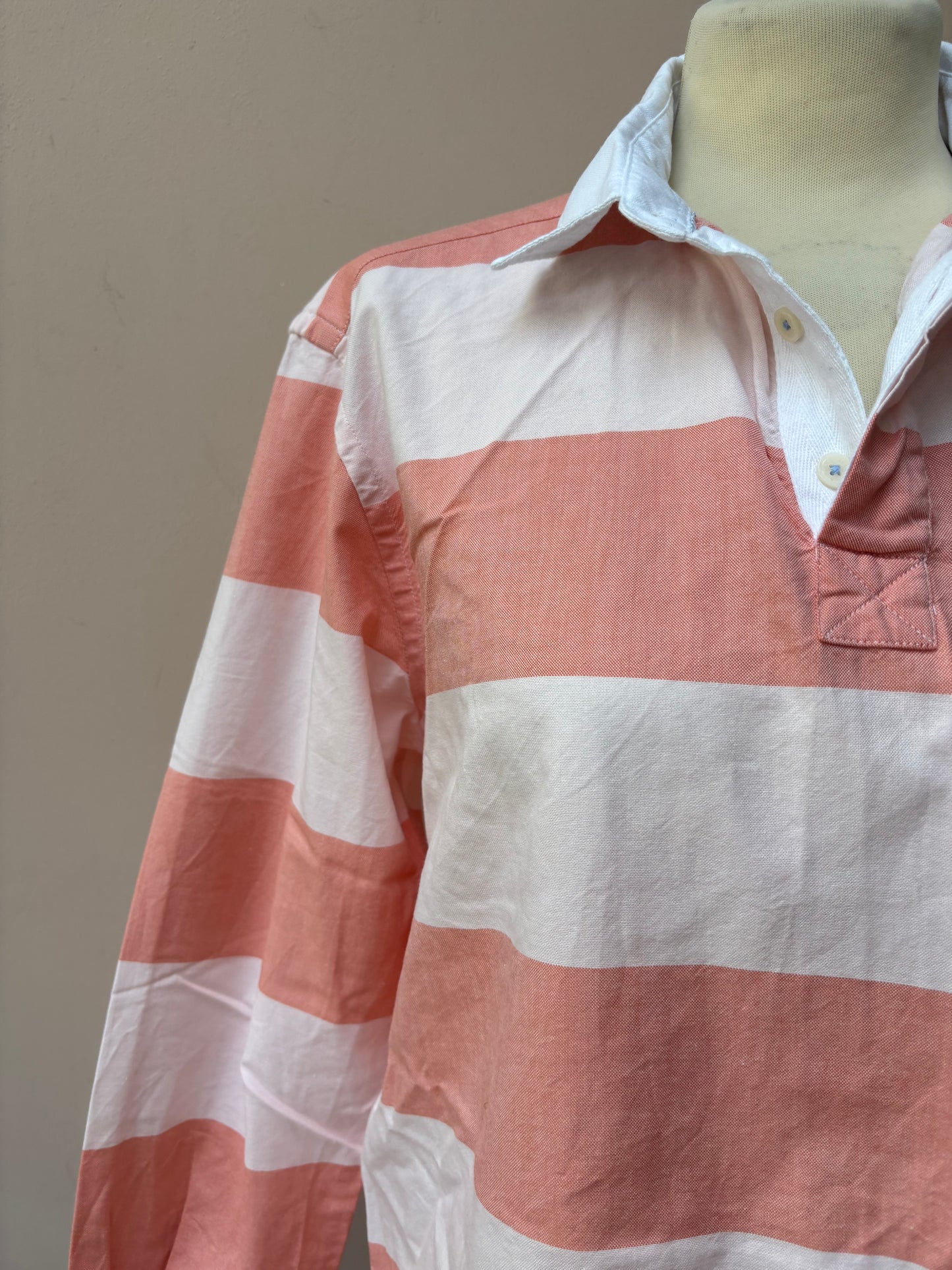 Striped 100% cotton rugby style shirt size Large