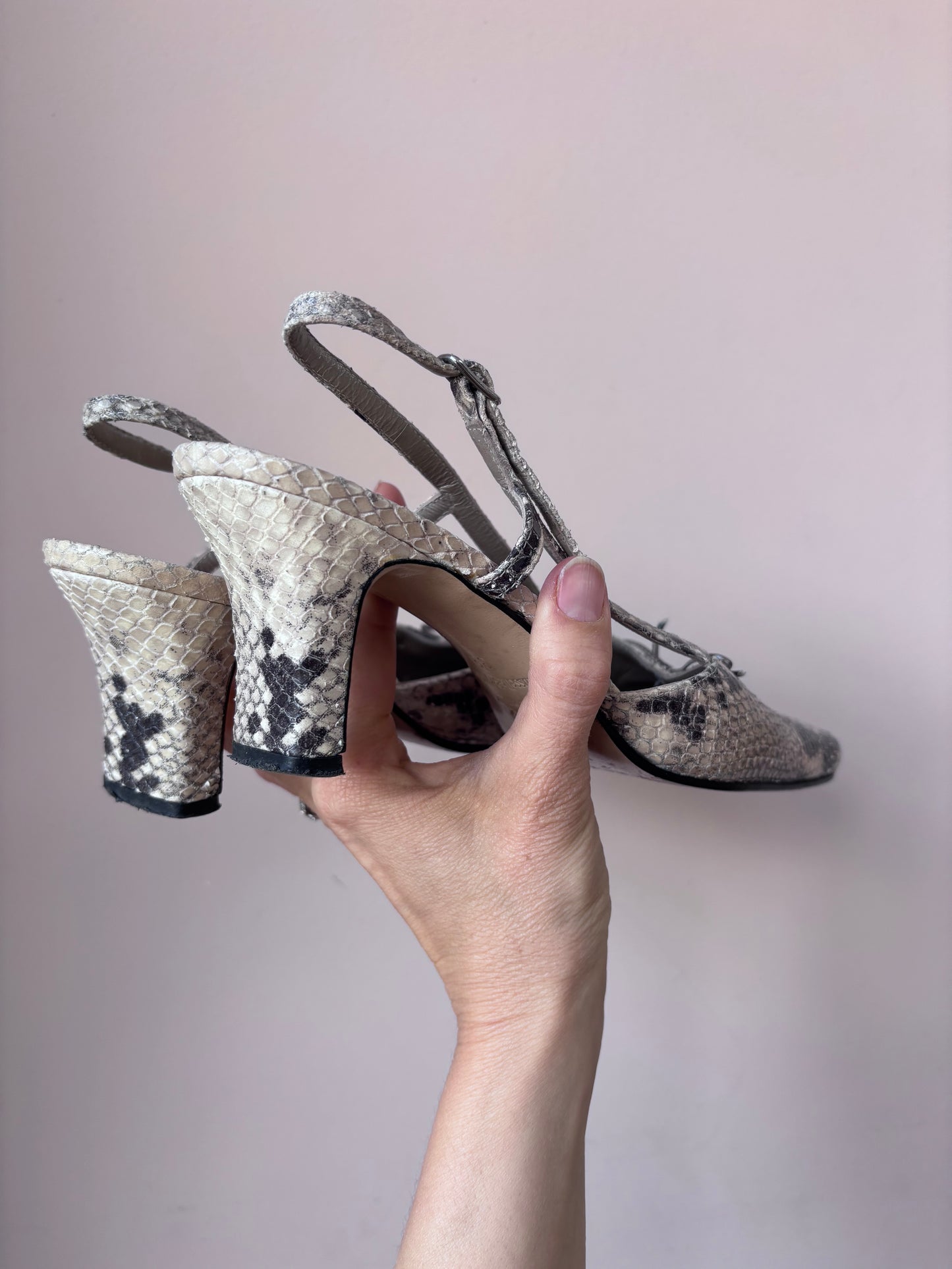 Russell & Bromley snakeskin heels size 5/6
