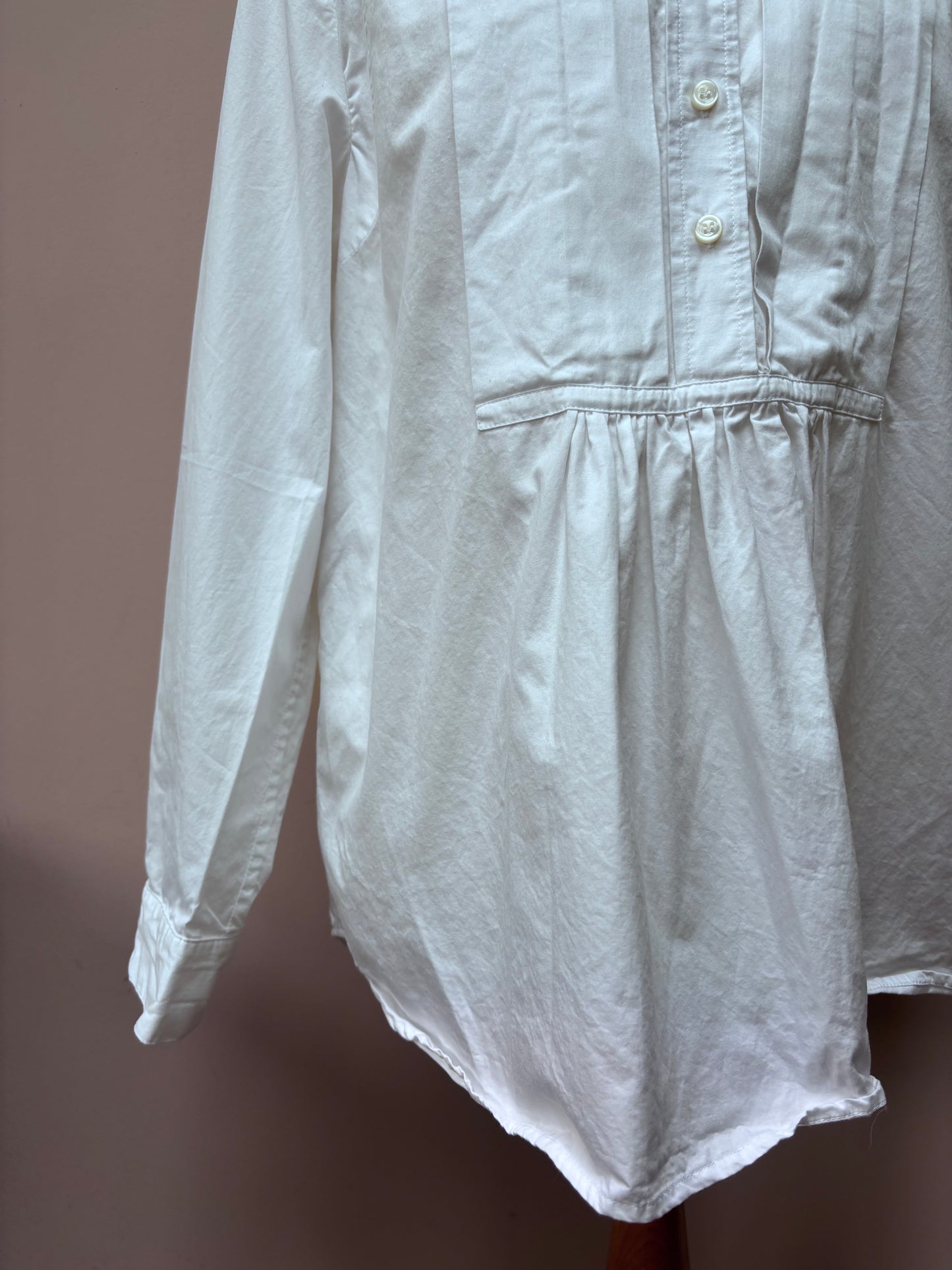 Toast white cotton shirt with detailing on bib size18