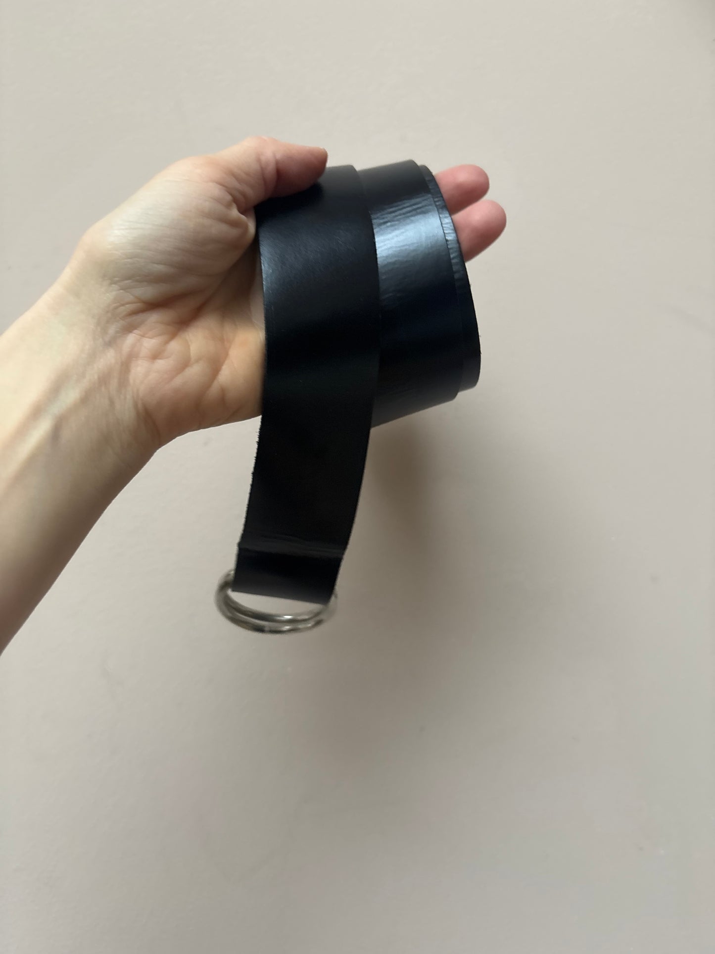 Black leather adjustable belt size medium