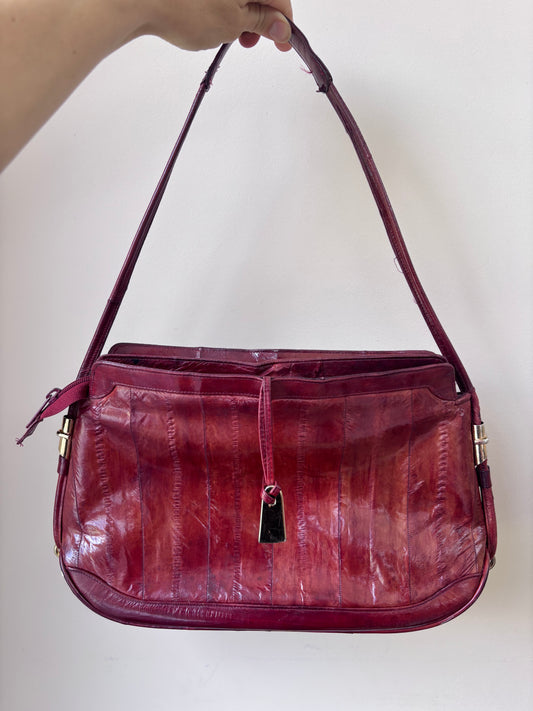 Vintage Red Orange leather bag