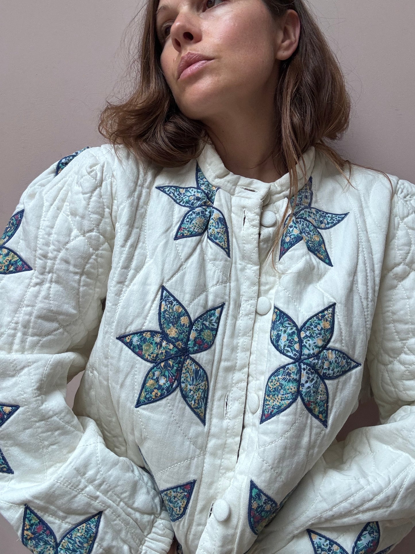 Free People quilted cotton jacket size Large