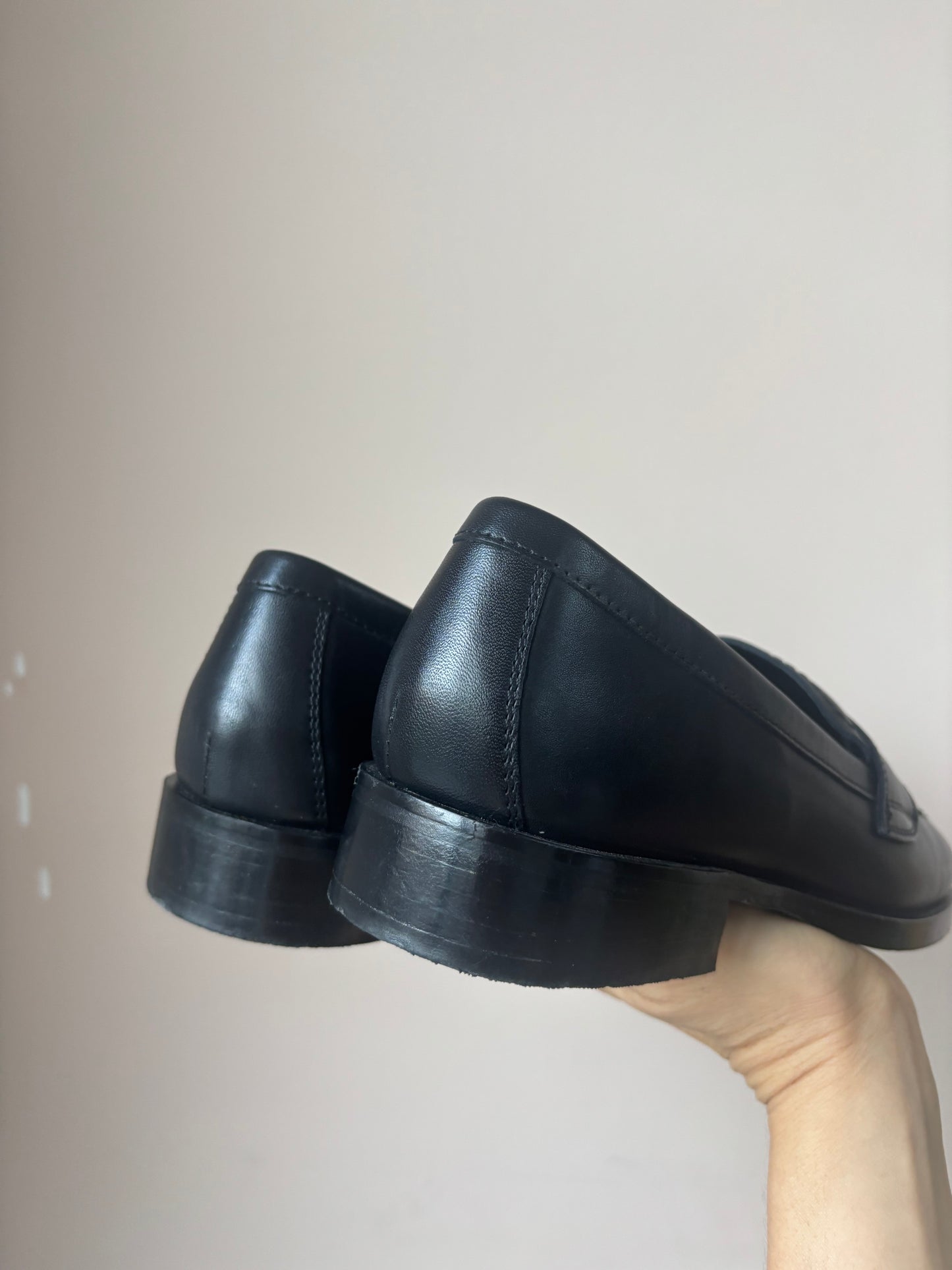 Black leather brogues size 5.5