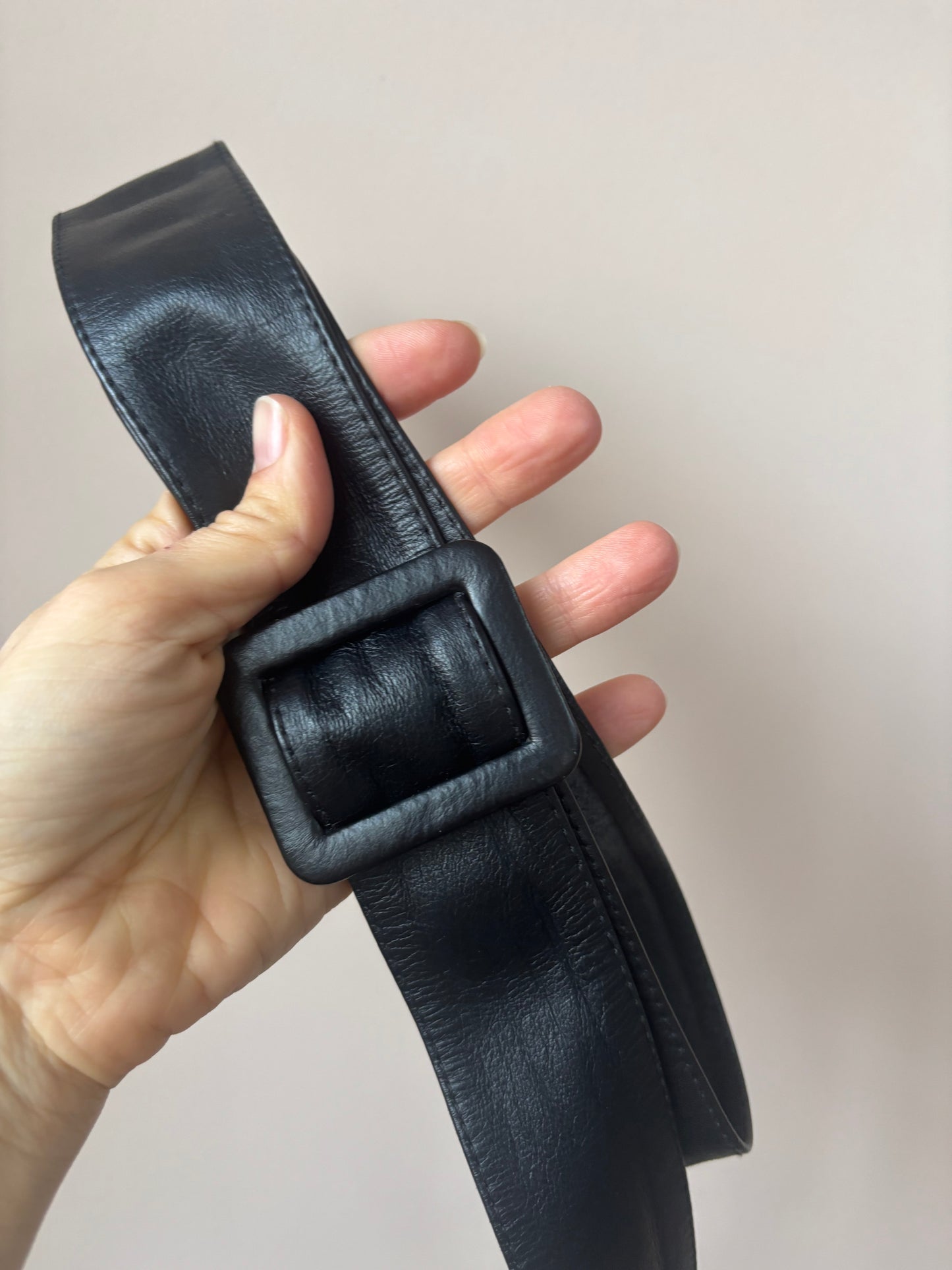 Vintage black leather belt