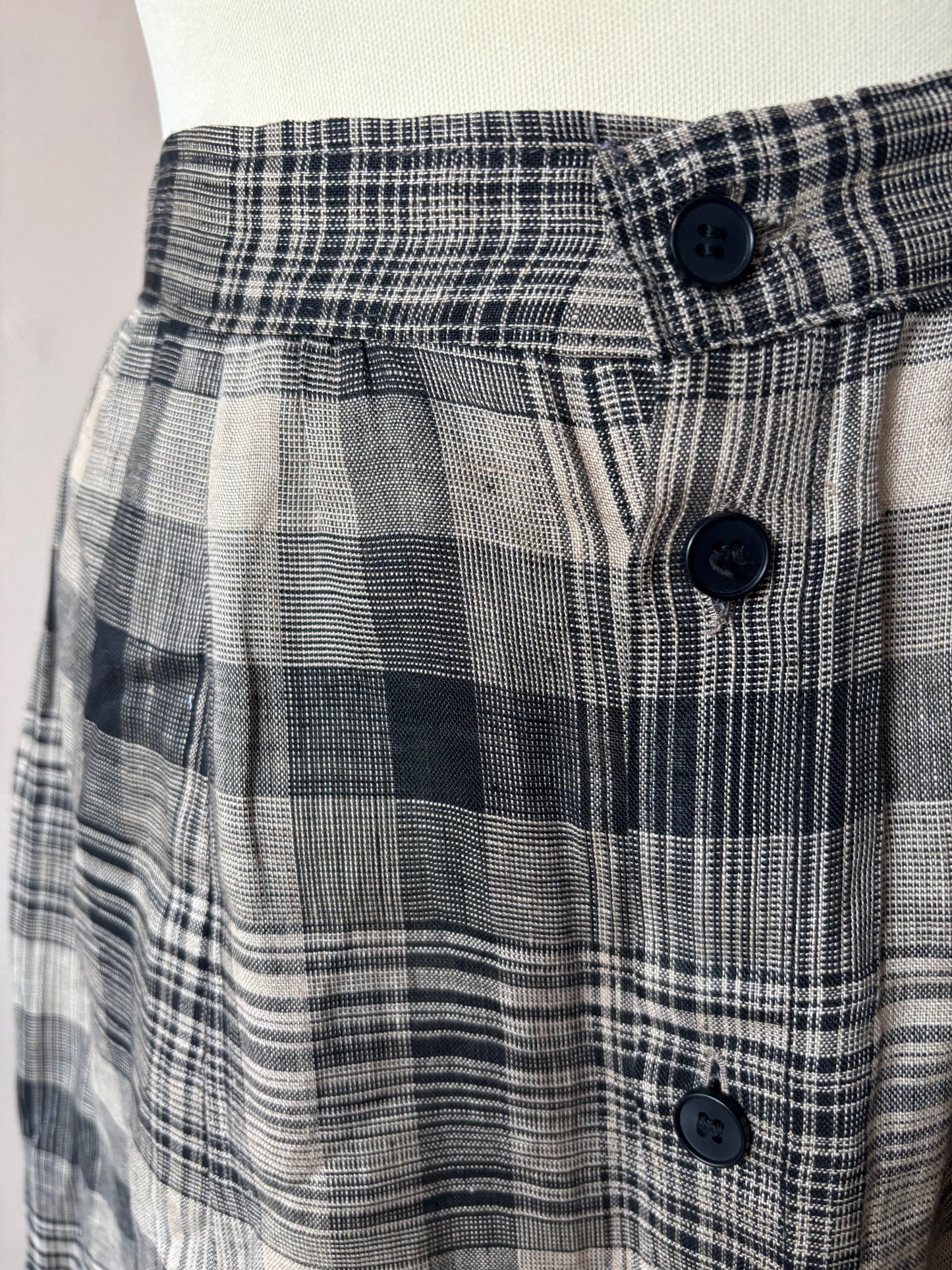 Vintage 100% linen midi skirt size 10/12