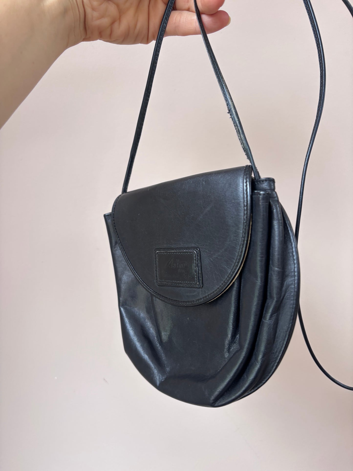 Astor black leather small bag