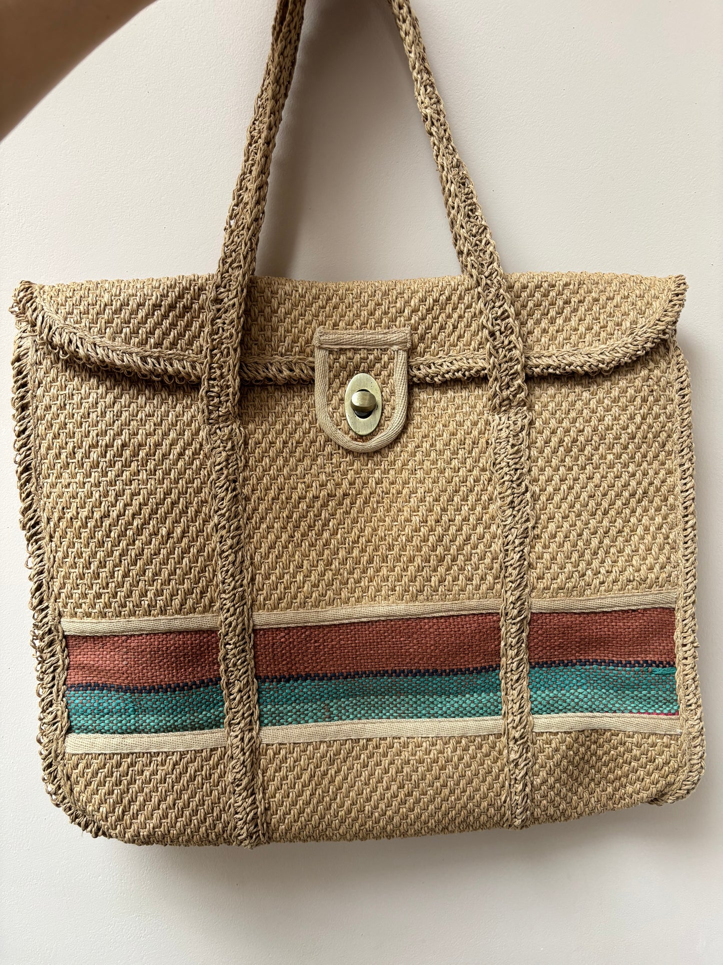 Hand woven raffia bag