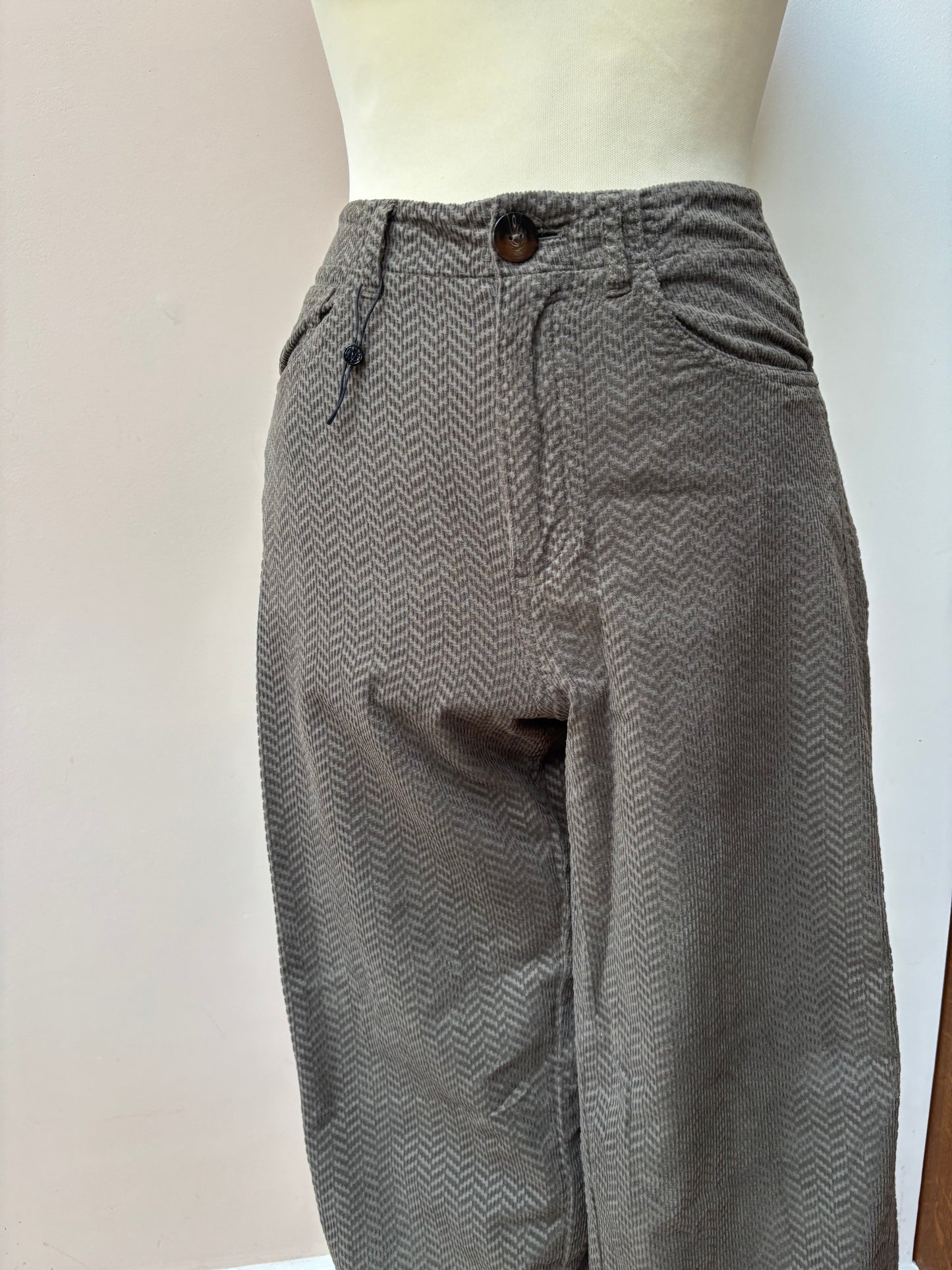 Massimo Dutti grey green cord trousers size 8