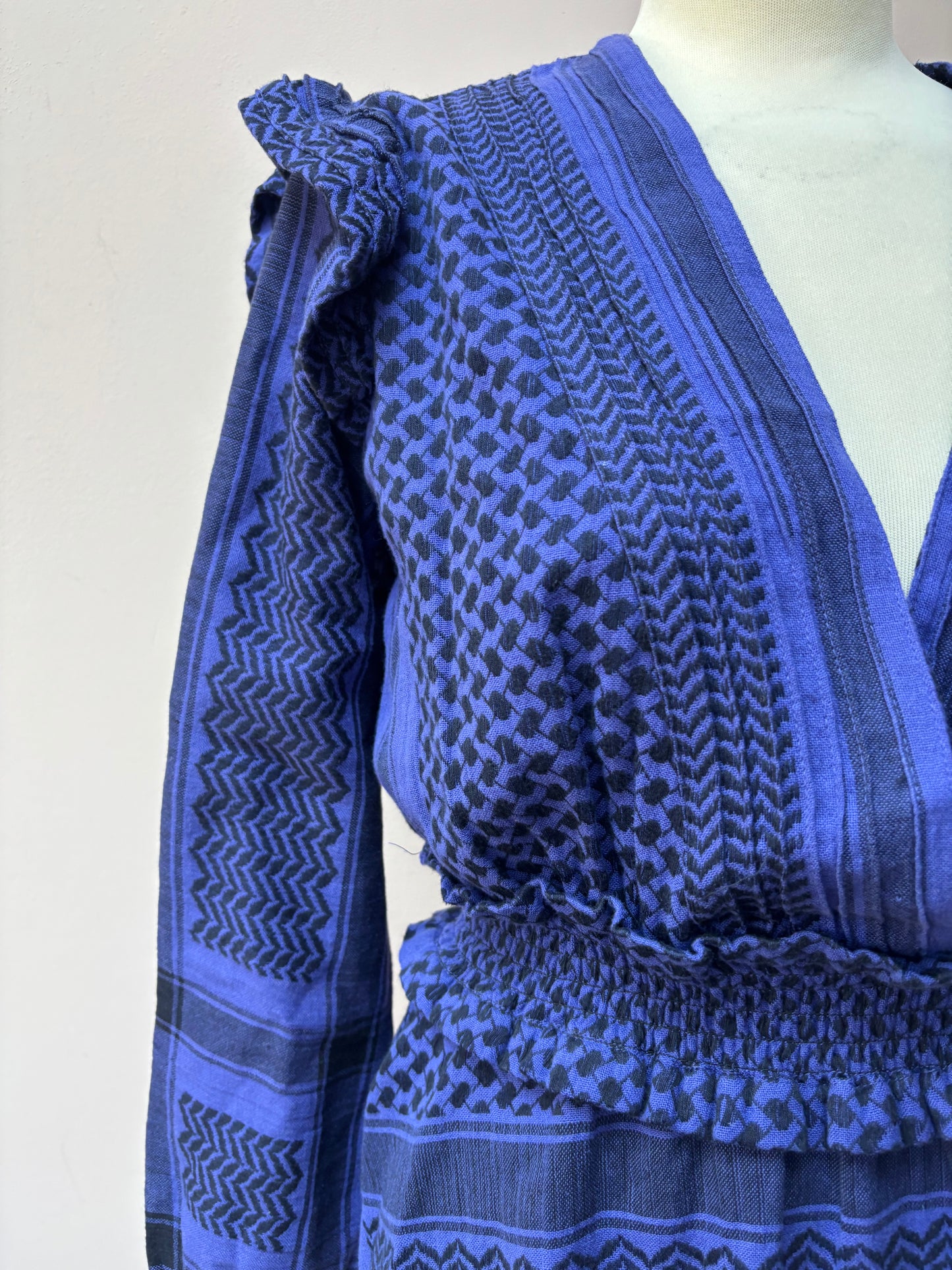 Cotton patterned crossover top size Small