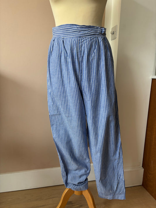 Vintage 100% cotton striped trousers size 8/10