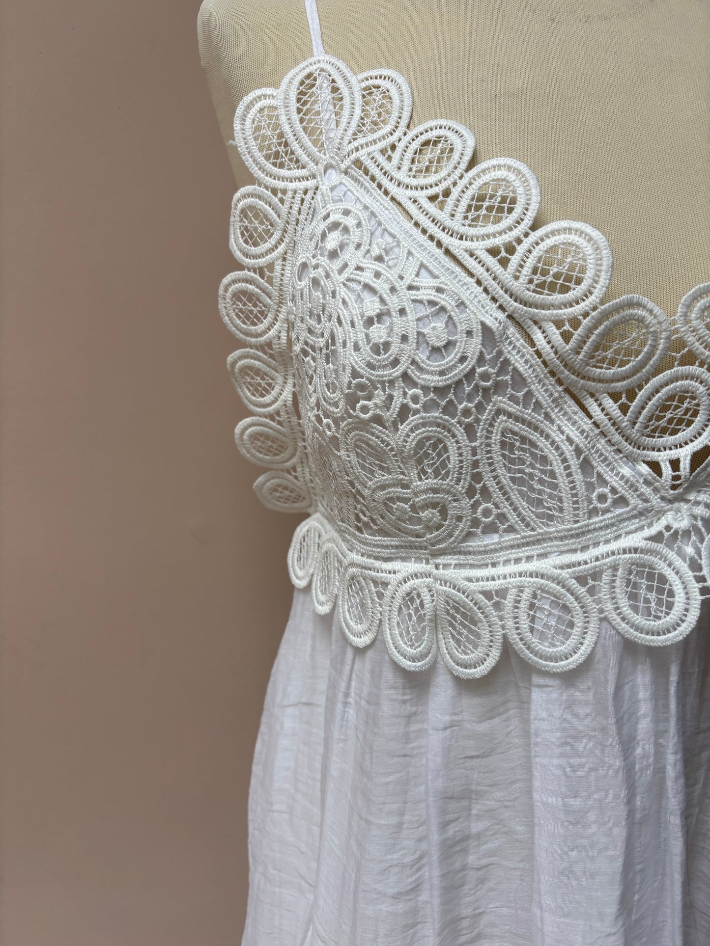 White bralette style strappy dress size Medium