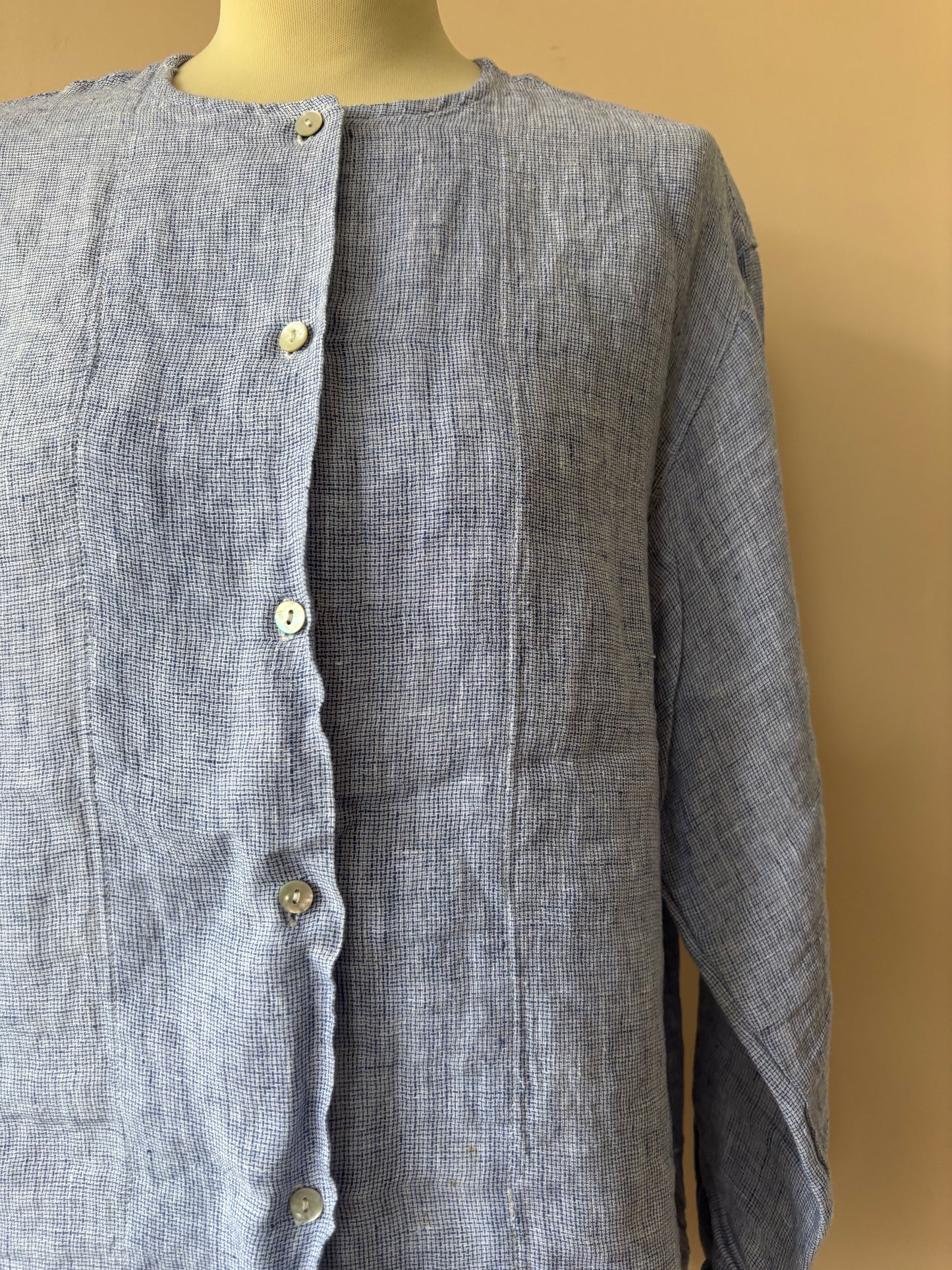 Pale blue 100% linen shirt size 12