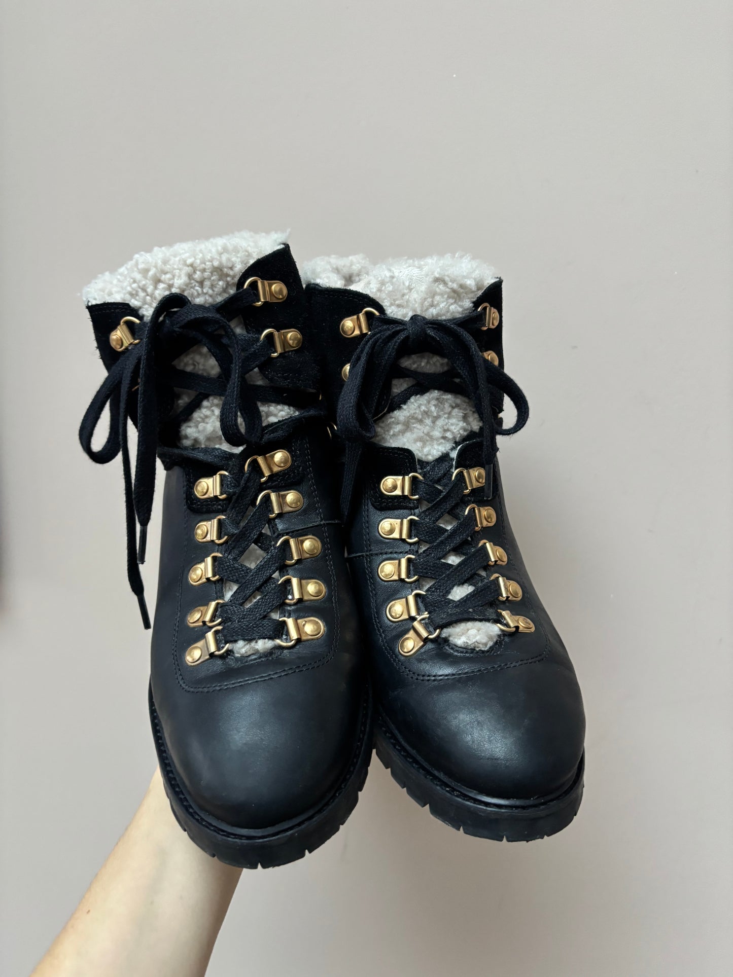 Anonymous Copenhagen black fleece lined leather boots size 41 (UK8)