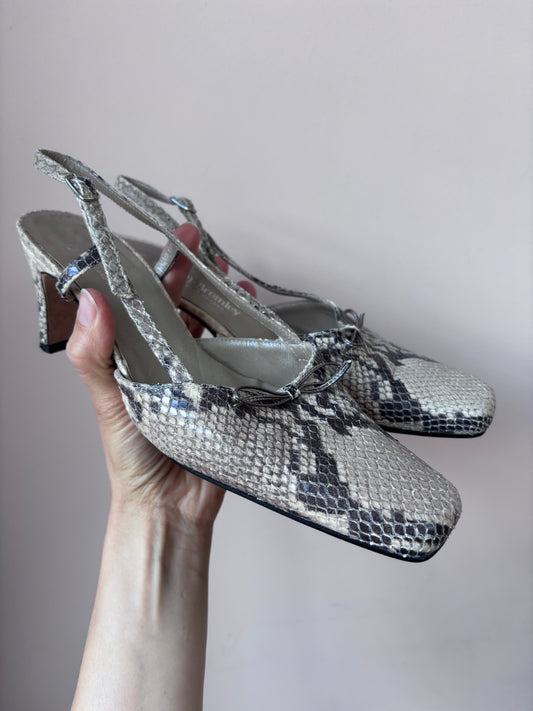 Russell & Bromley snakeskin heels size 5/6