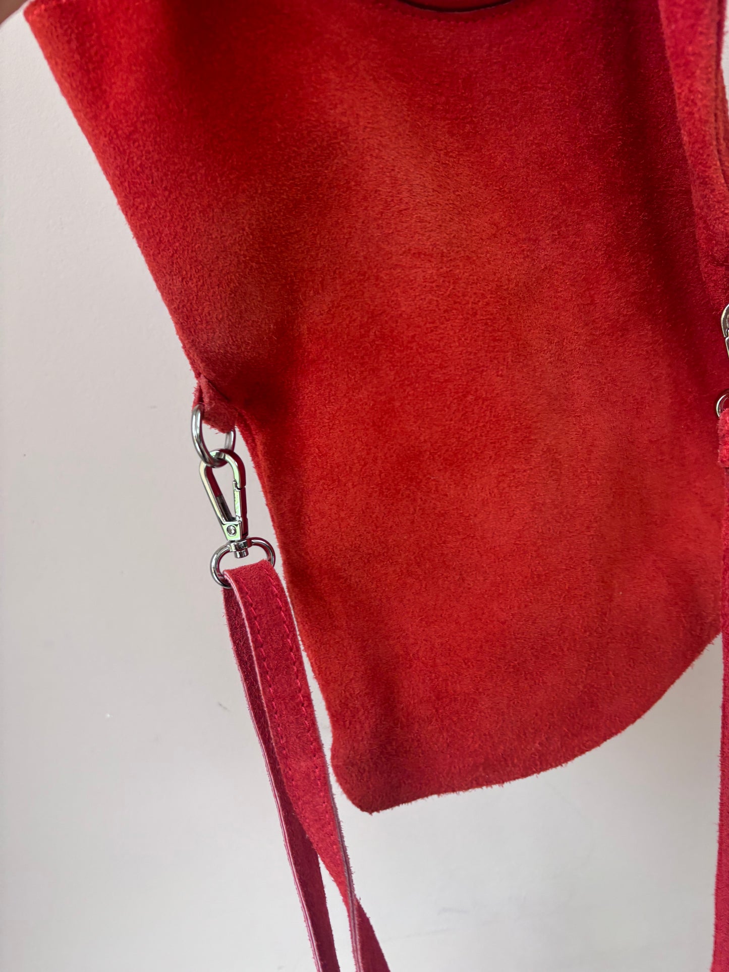 Red suede bag