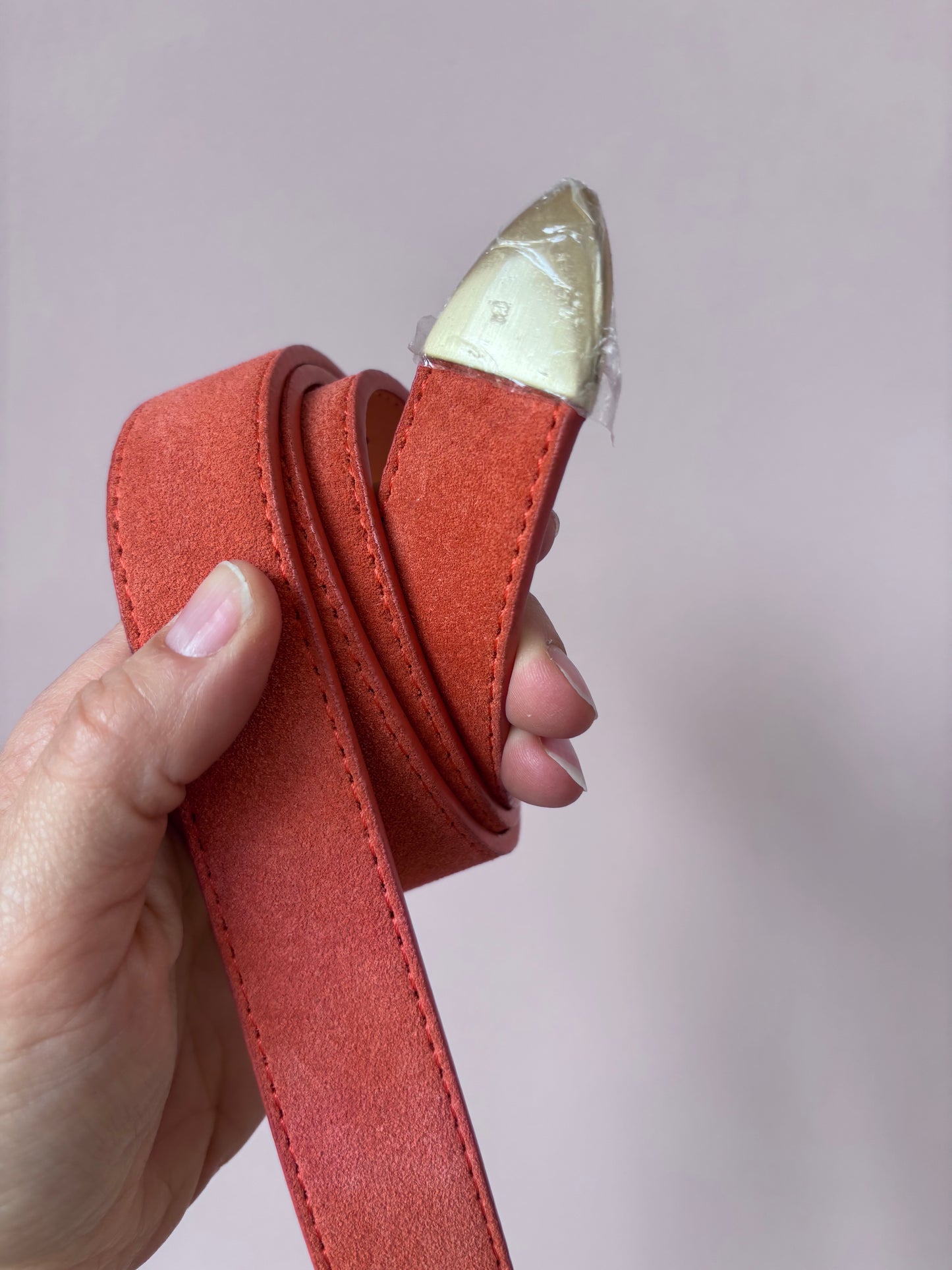 Peachy suede leather belt size 10/12