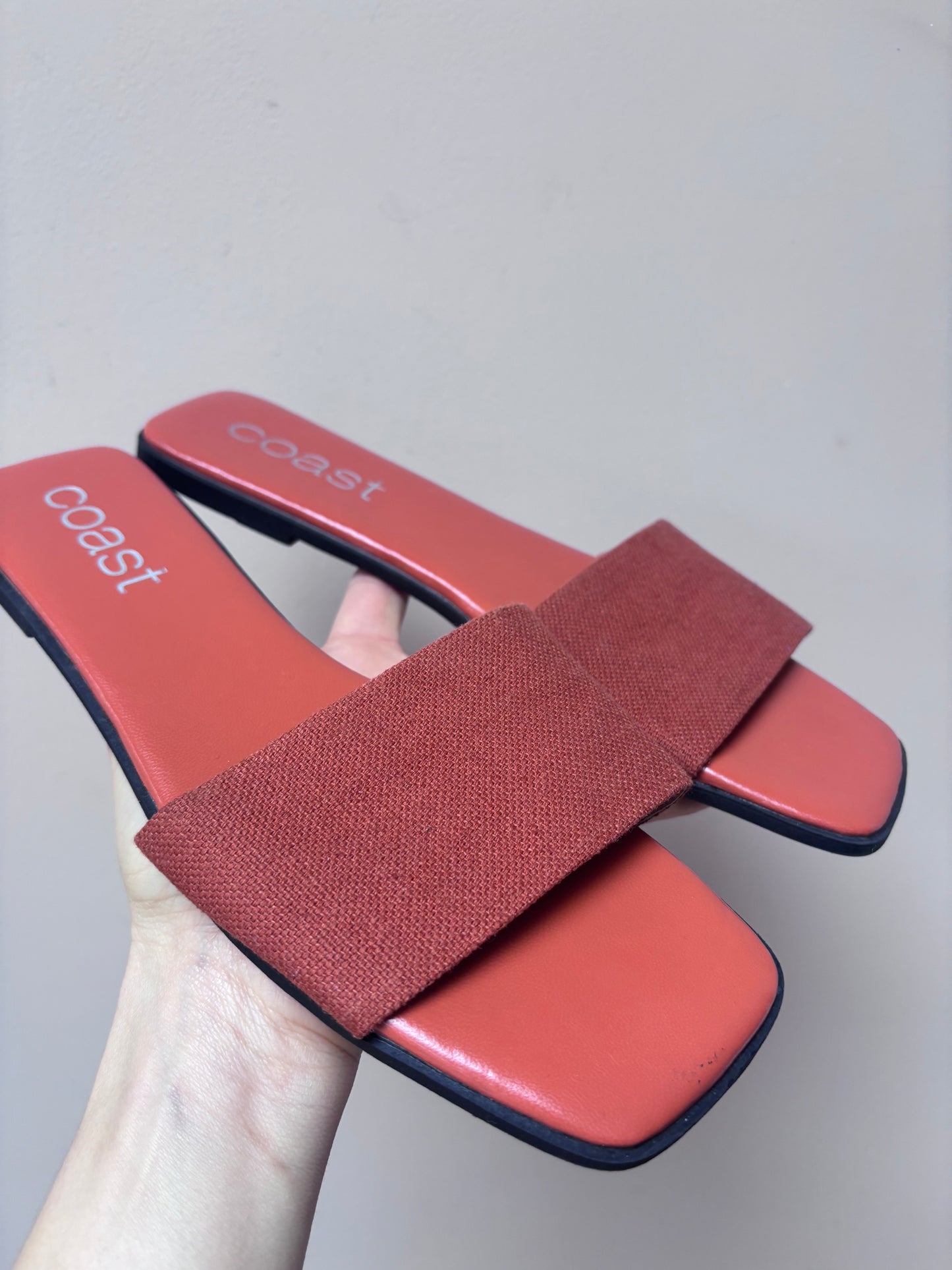 Rust woven COAST sandals size 5