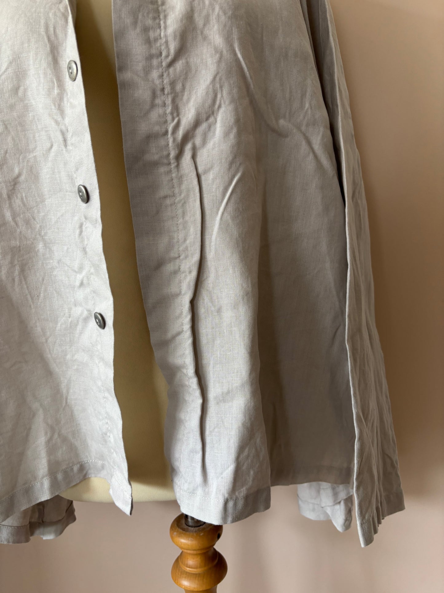 100% linen oversized shirt stone colour one size