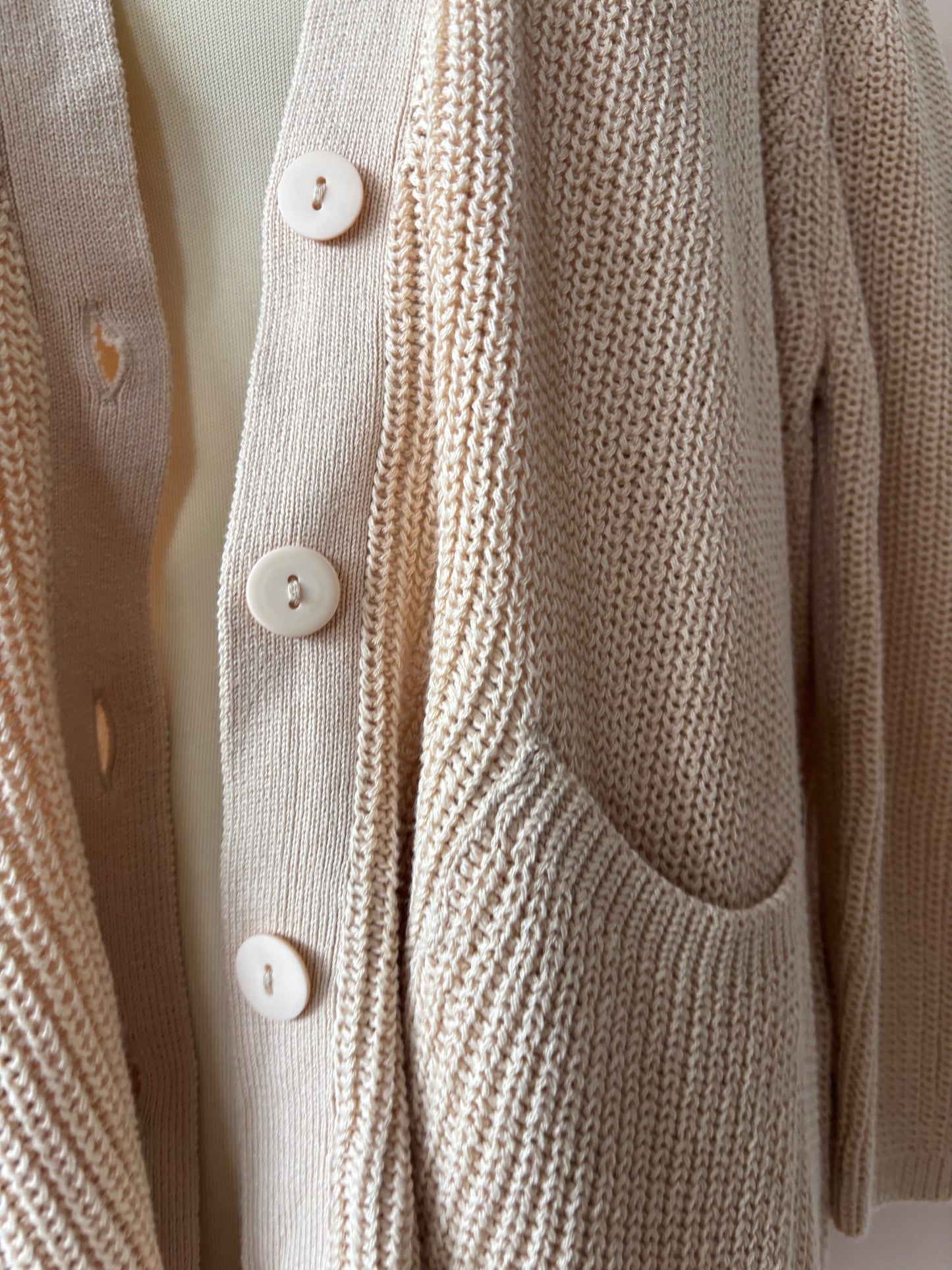 Beige cotton cardigan size S/M
