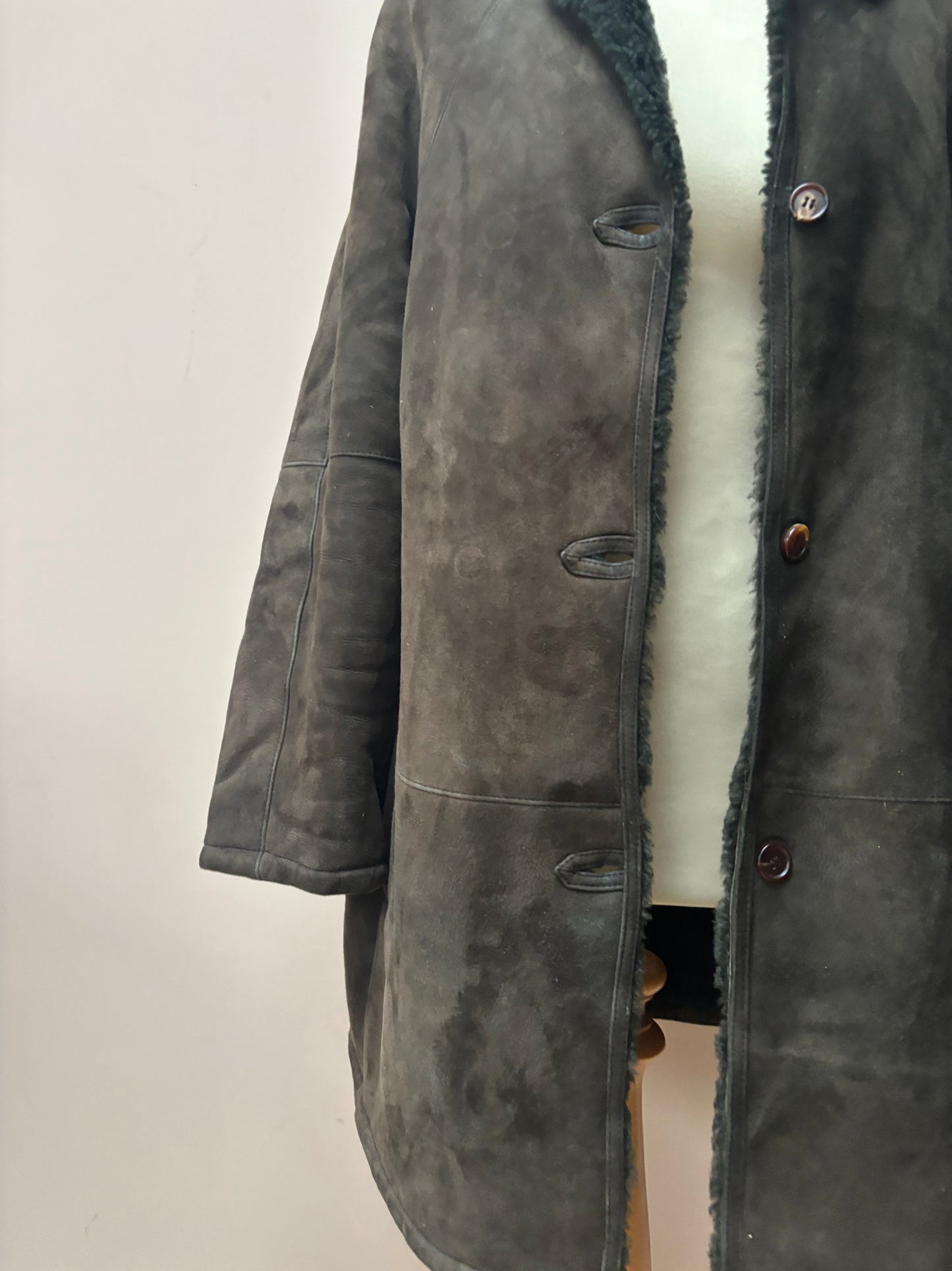 Suede shearling brown jacket size 8-12