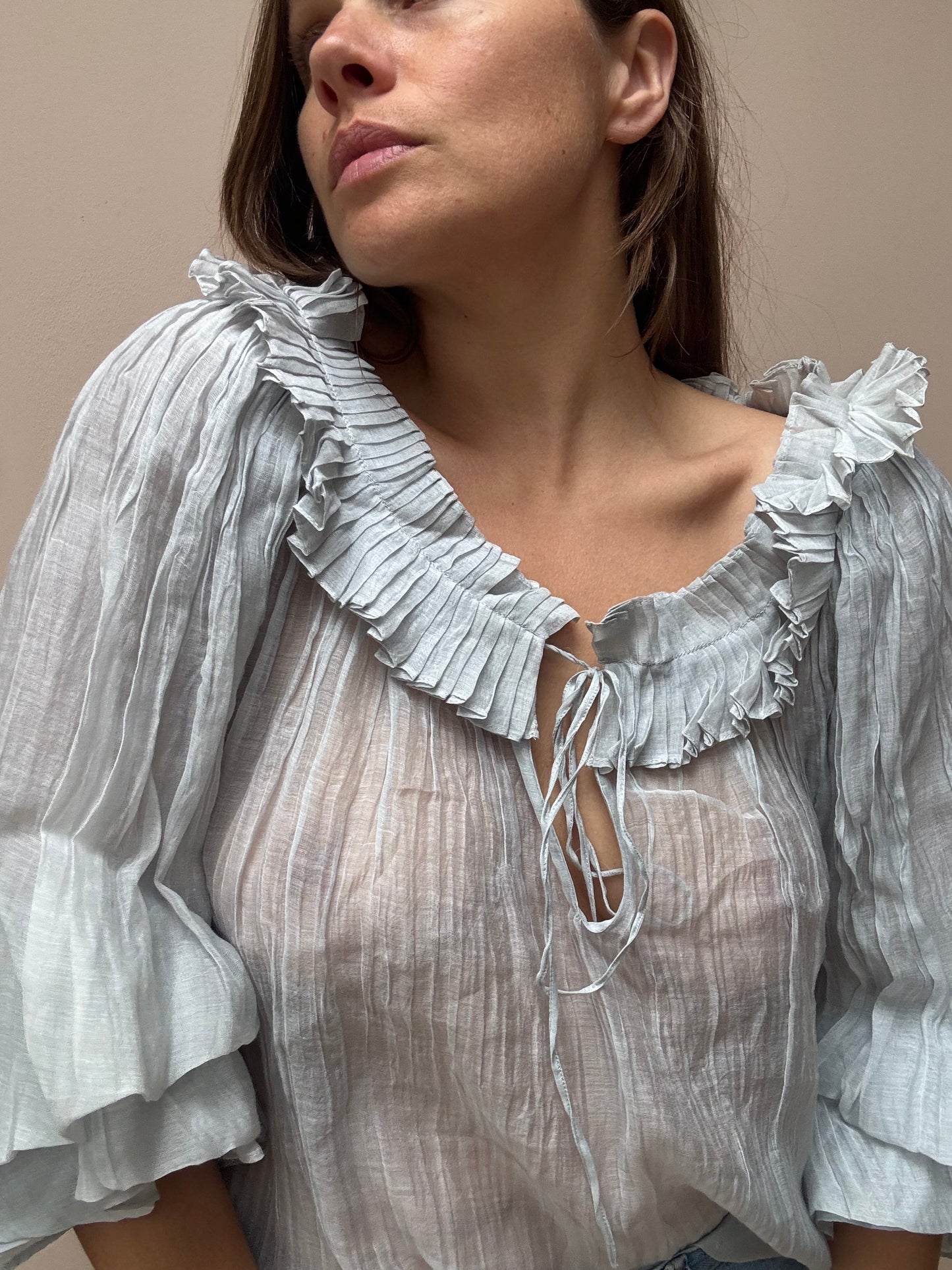 Thierry Colson silk cotton mix blouse size Small