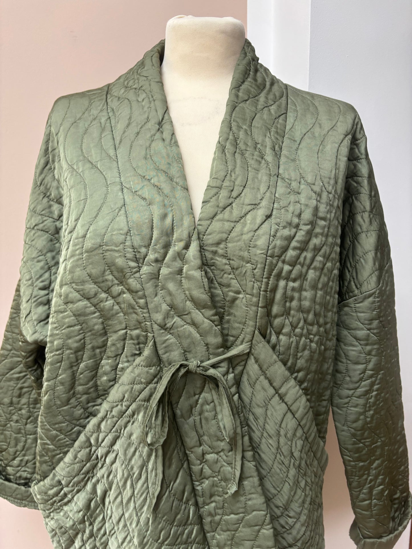 Vintage green quilted jacket size 8/12