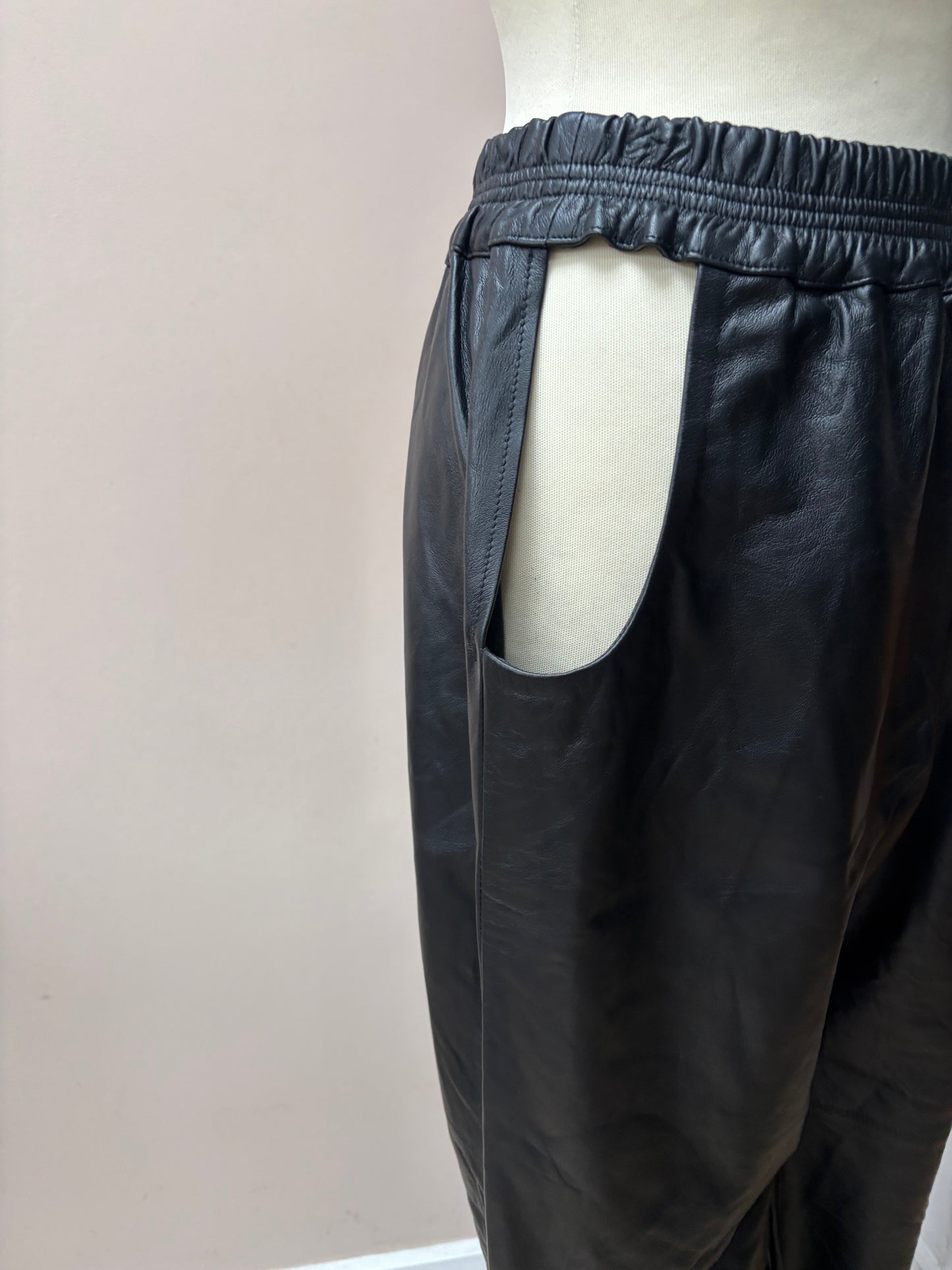 Black leather trousers size 10/12