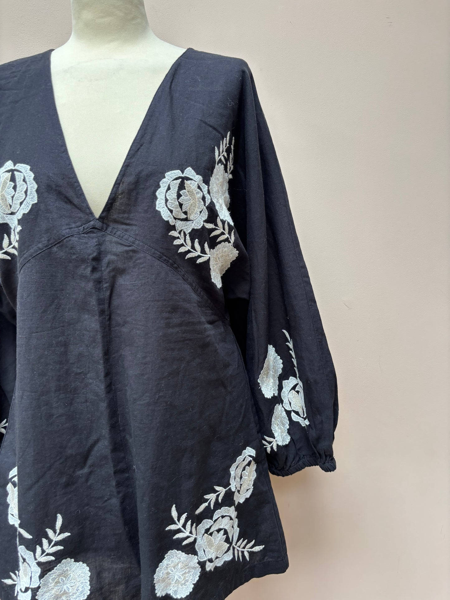 Linen cotton mix playsuit size Medium