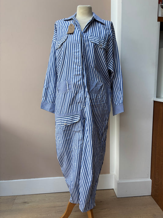 Vintage cotton striped jumpsuit size Medium