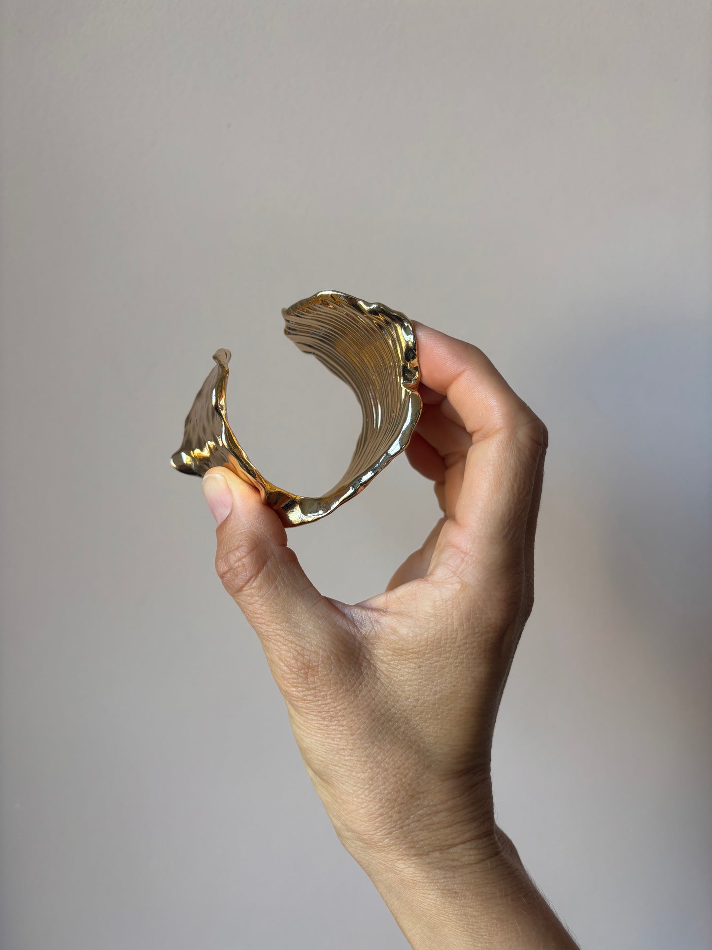 Heavy gold cuff bracelet