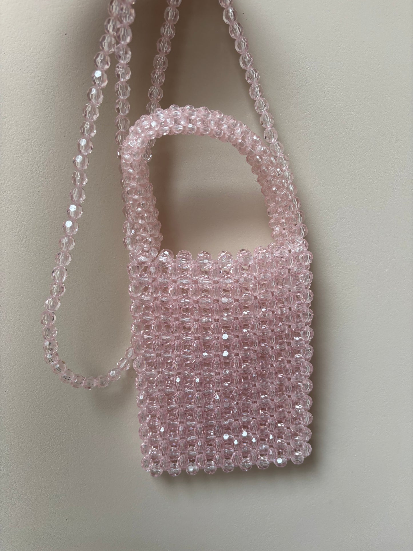 Pink beaded bag