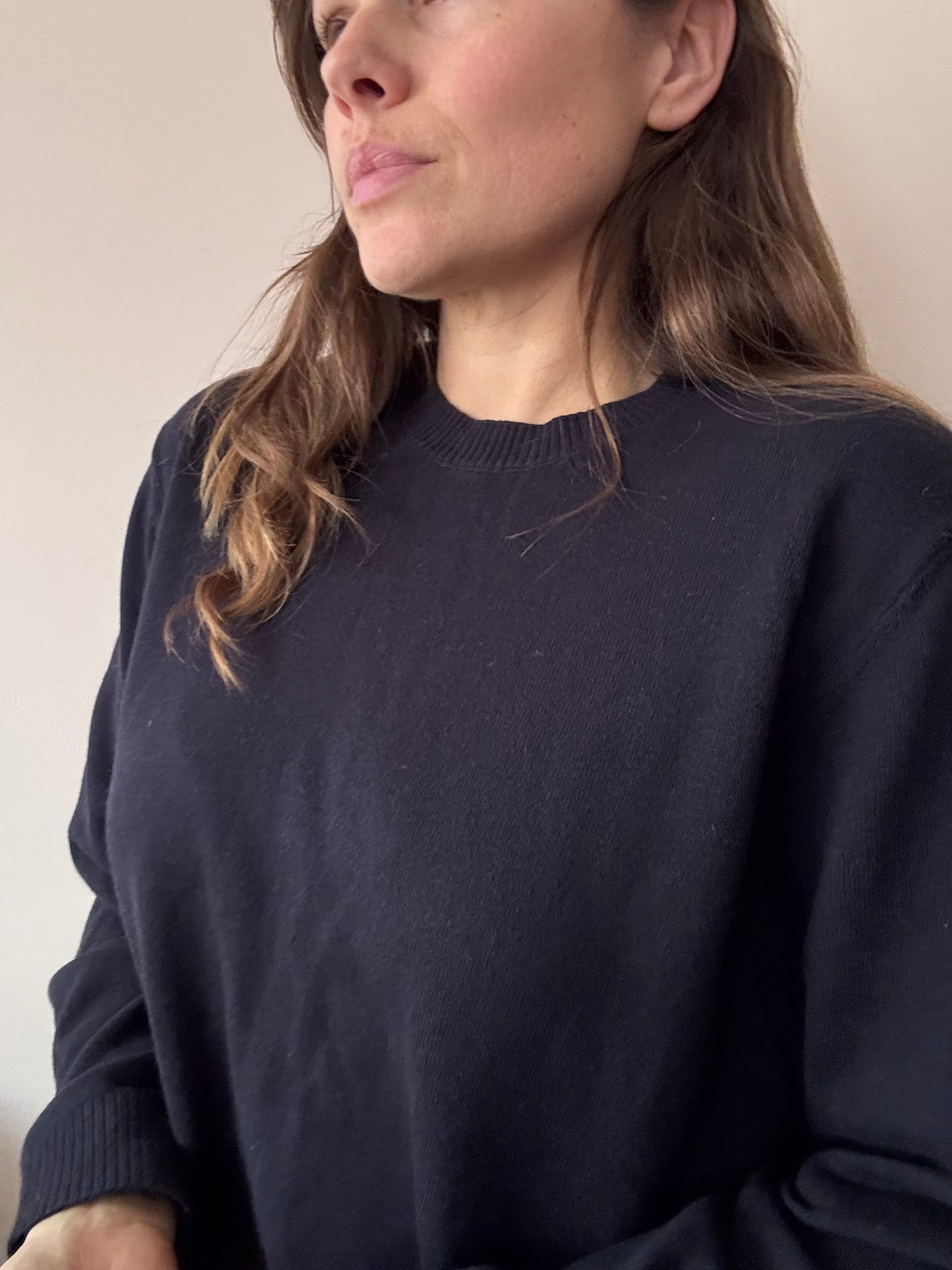 Navy cotton and wool mix jumper size Large