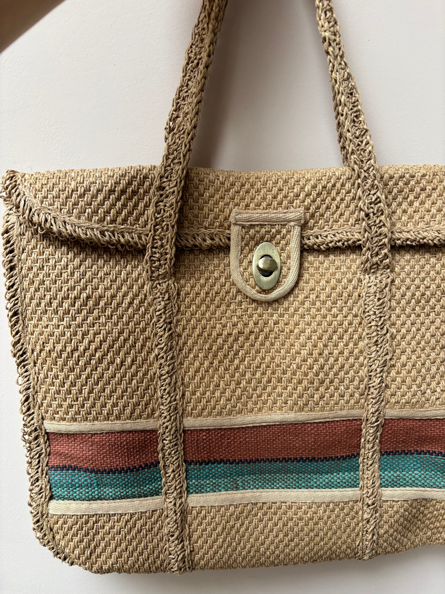 Hand woven raffia bag