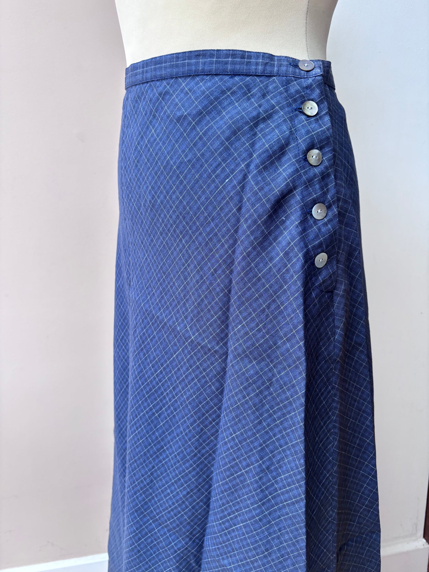 Vintage Laura Ashley 100% linen maxi skirt size 12 BNWT