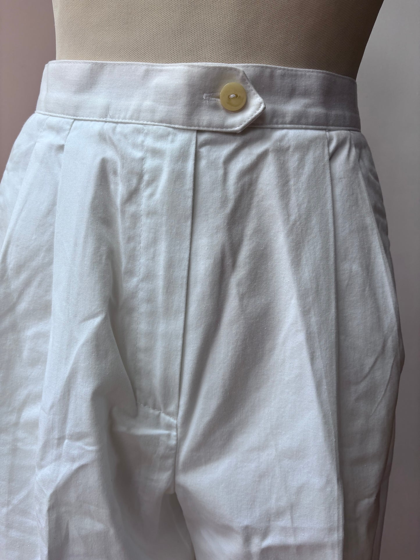 Vintage white 100% cotton trousers UK10