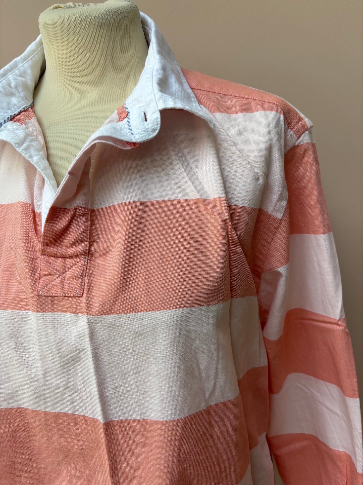 Striped 100% cotton rugby style shirt size Large