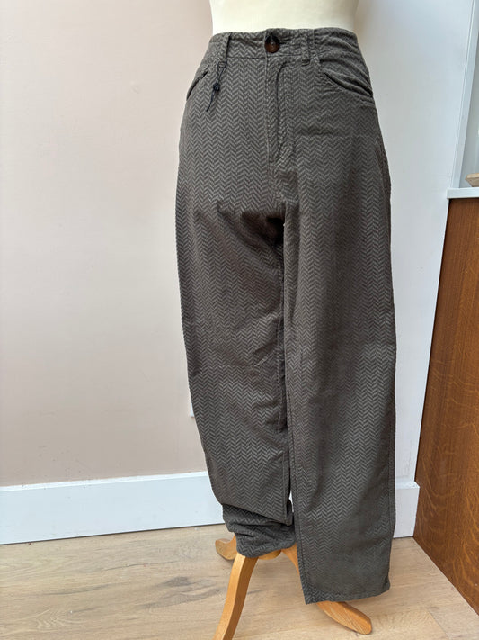 Massimo Dutti grey green cord trousers size 8