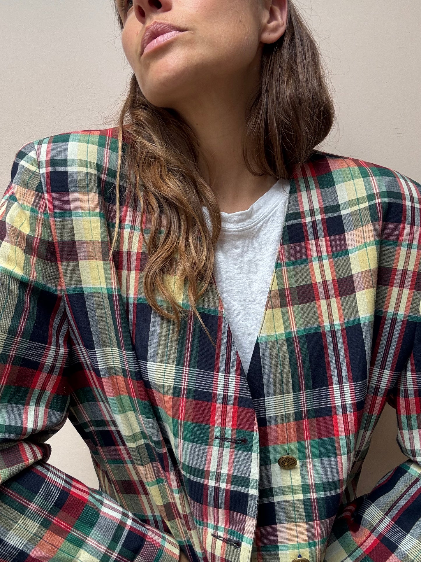Vintage check oversized blazer size 12-16