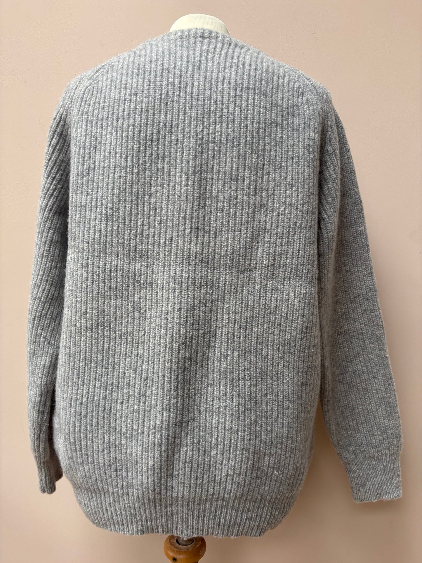 Grey 100% wool jumper size Medium