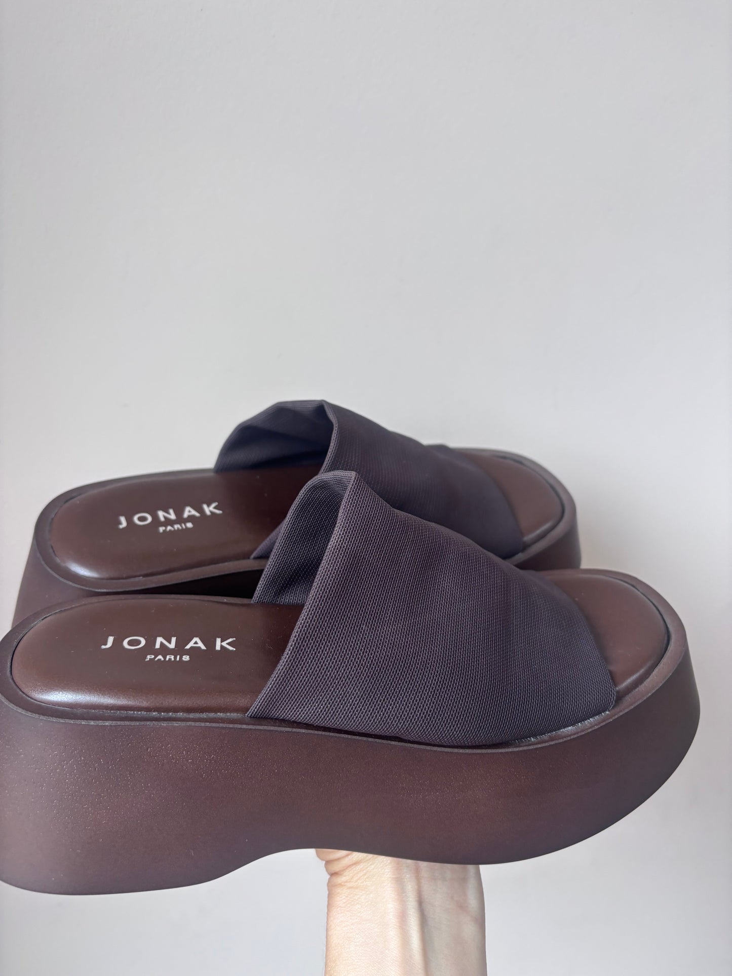 Jonak Paris brown platform sandals size UK3/4