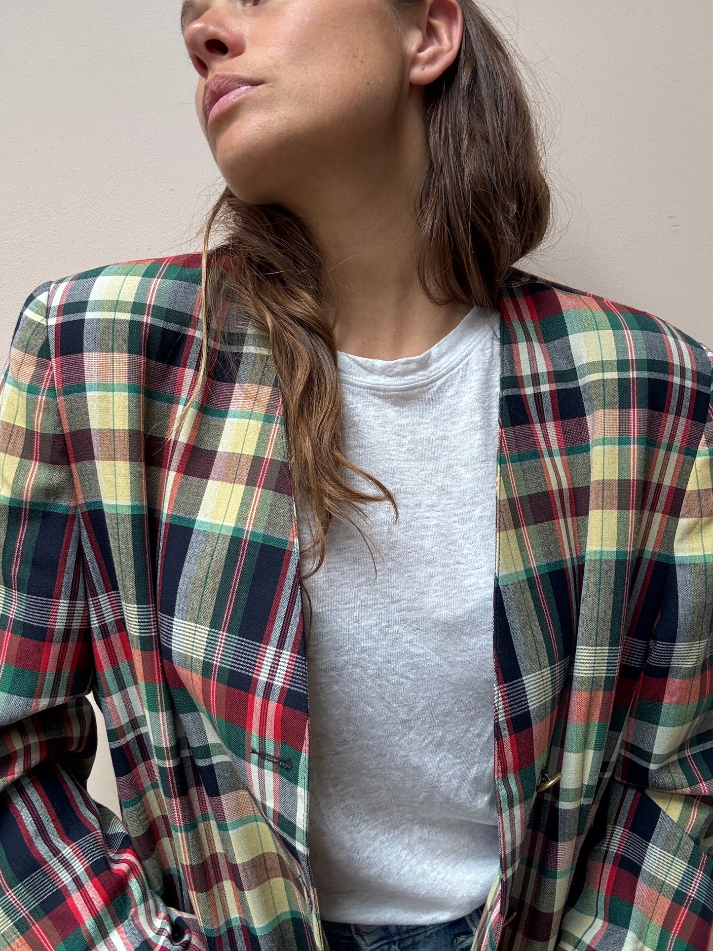 Vintage check oversized blazer size 12-16