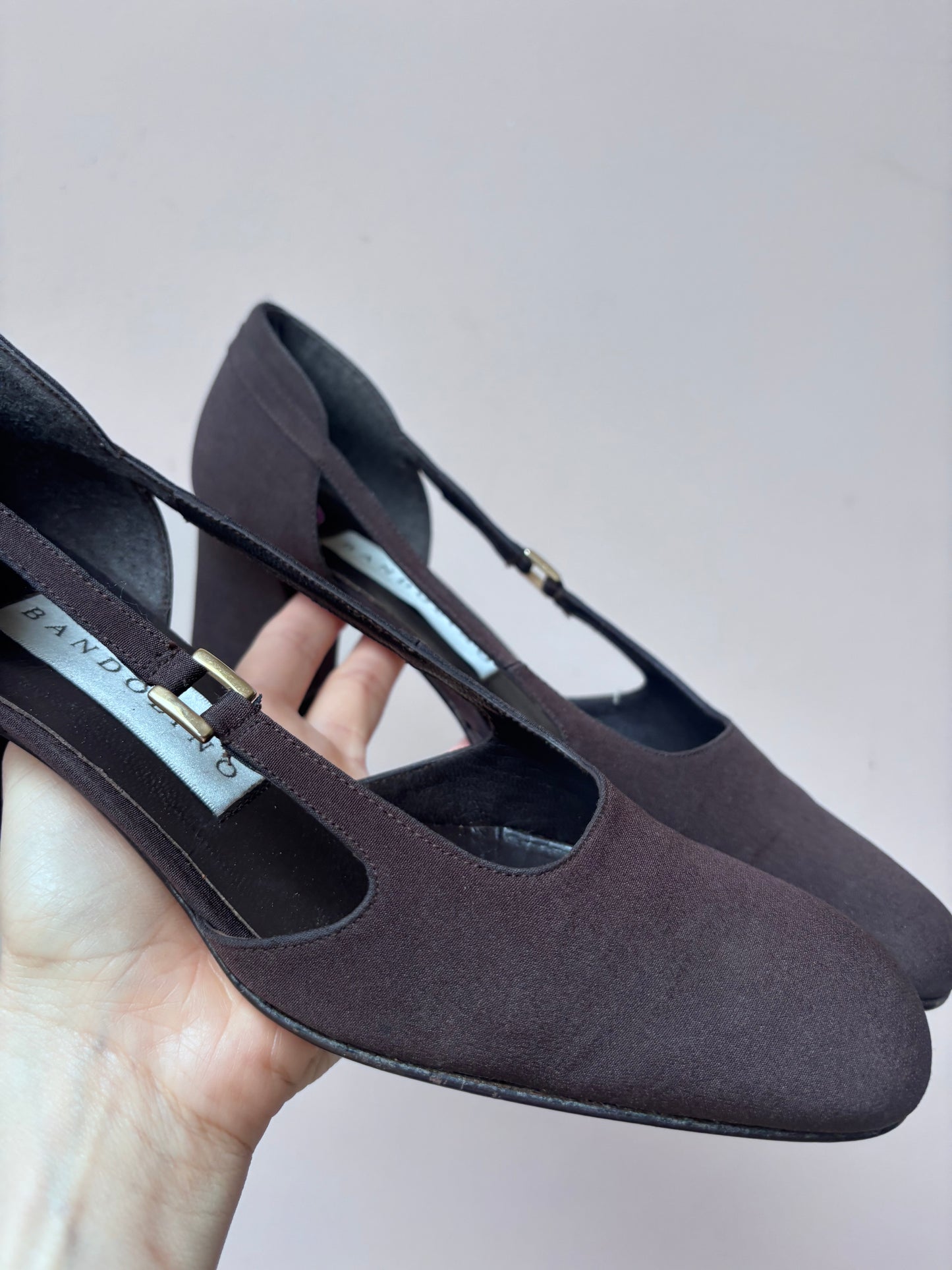 Chocolate brown vintage heels size UK6