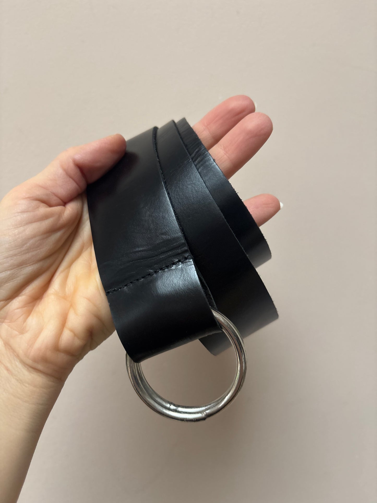 Black leather adjustable belt size medium