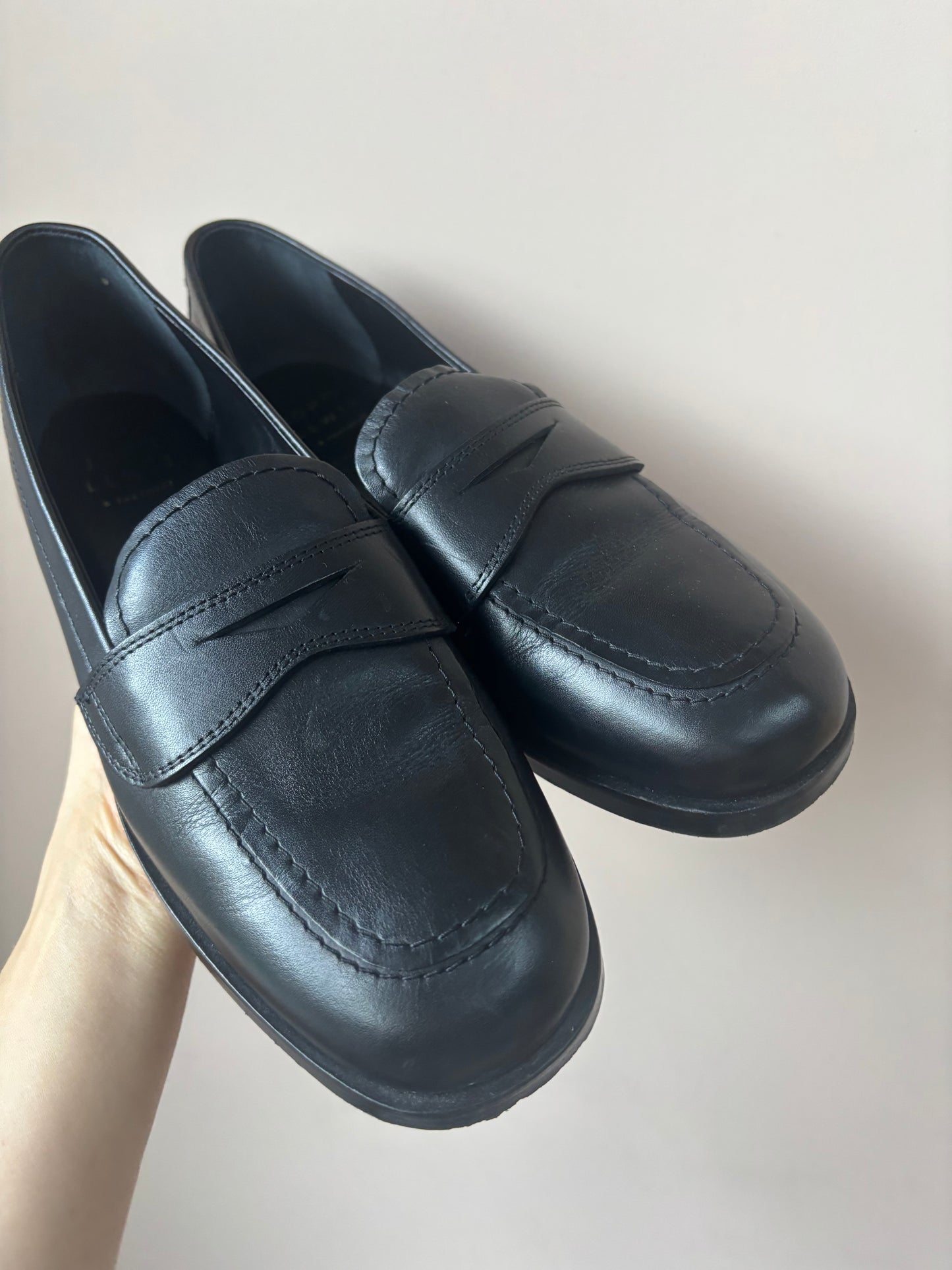 Black leather brogues size 5.5