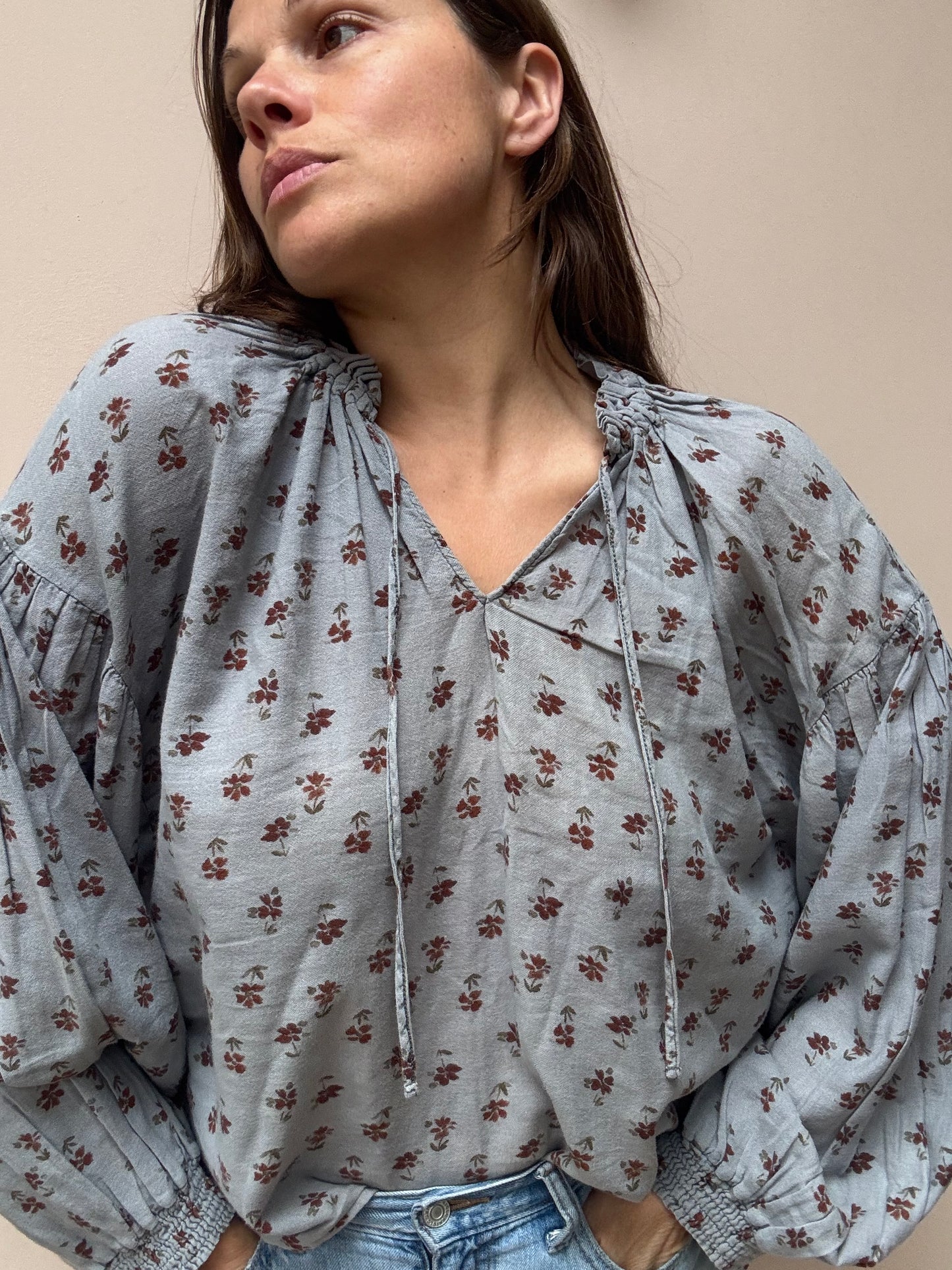 The New Society floral cotton blouse size Medium