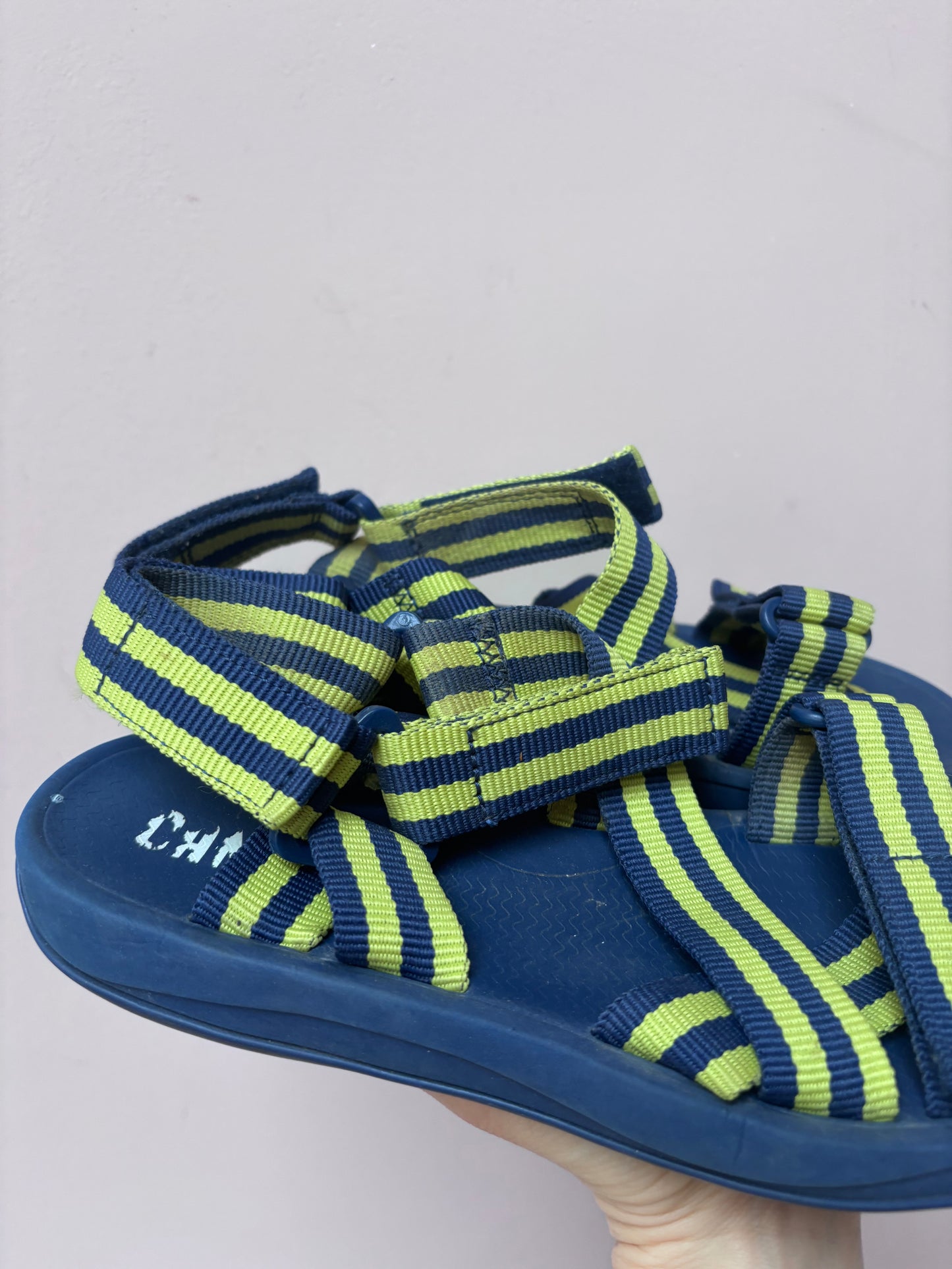 Yellow blue striped Camper sandals size UK6