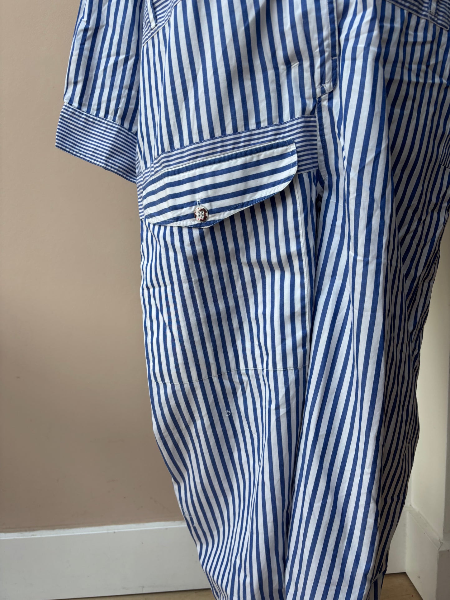 Vintage cotton striped jumpsuit size Medium