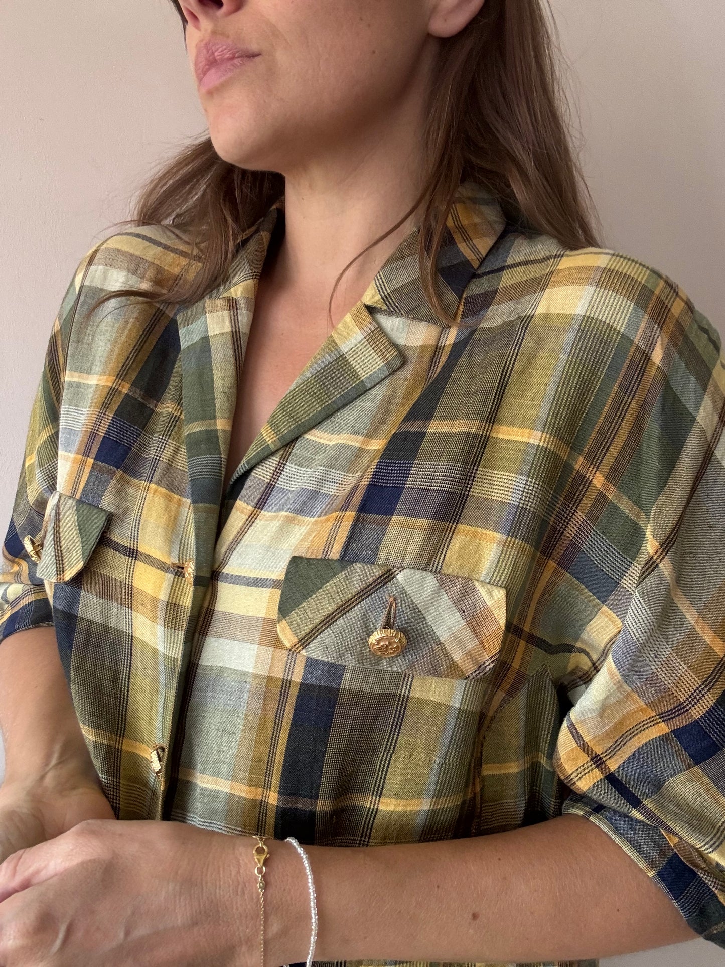 Vintage linen mix shirt size 12/14