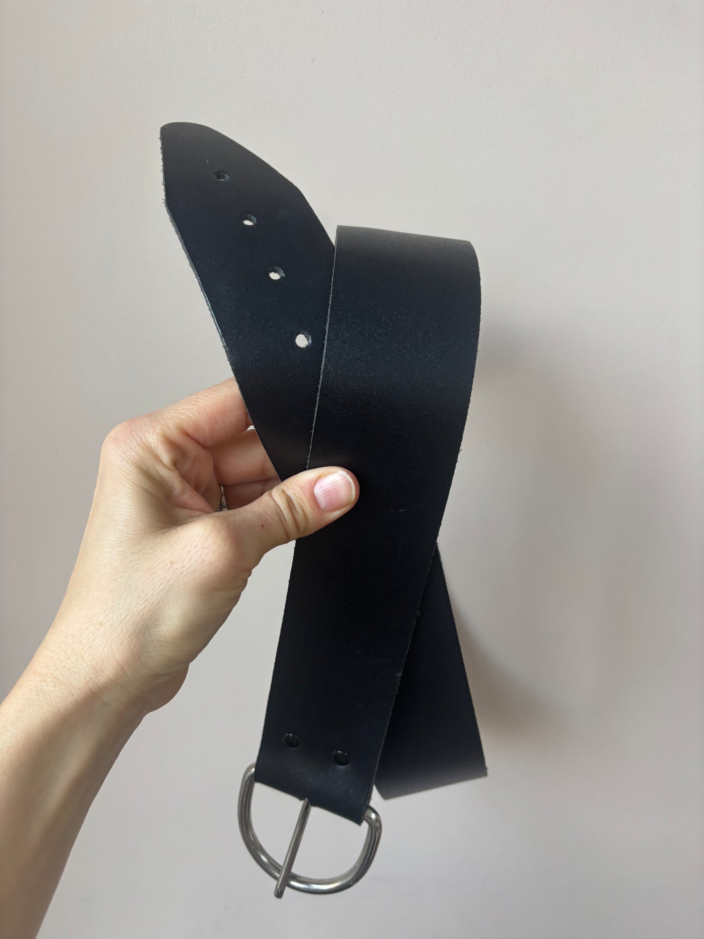 Wide black leather belt size Medium