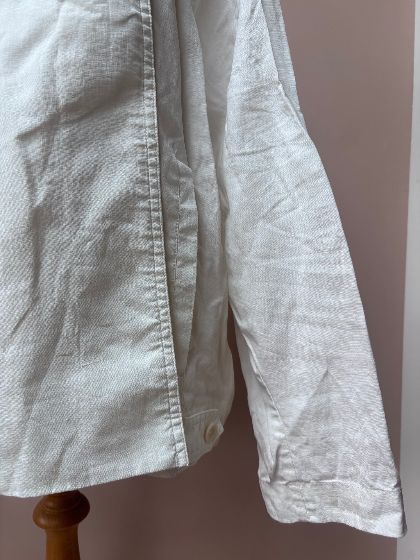 White 100% linen jacket size 14